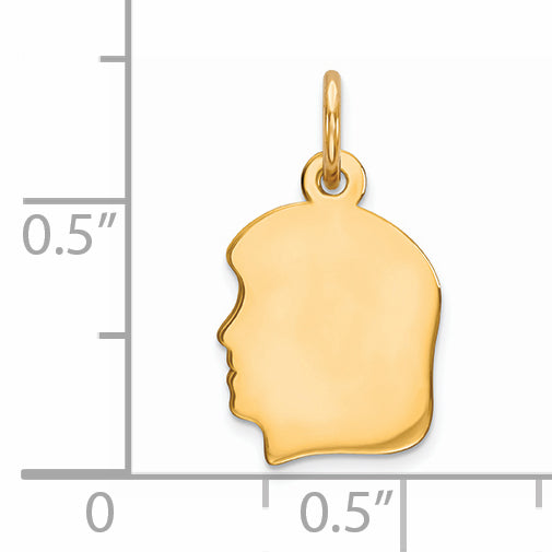 Sterling Silver GP Engravable Girl Polished Disc Charm