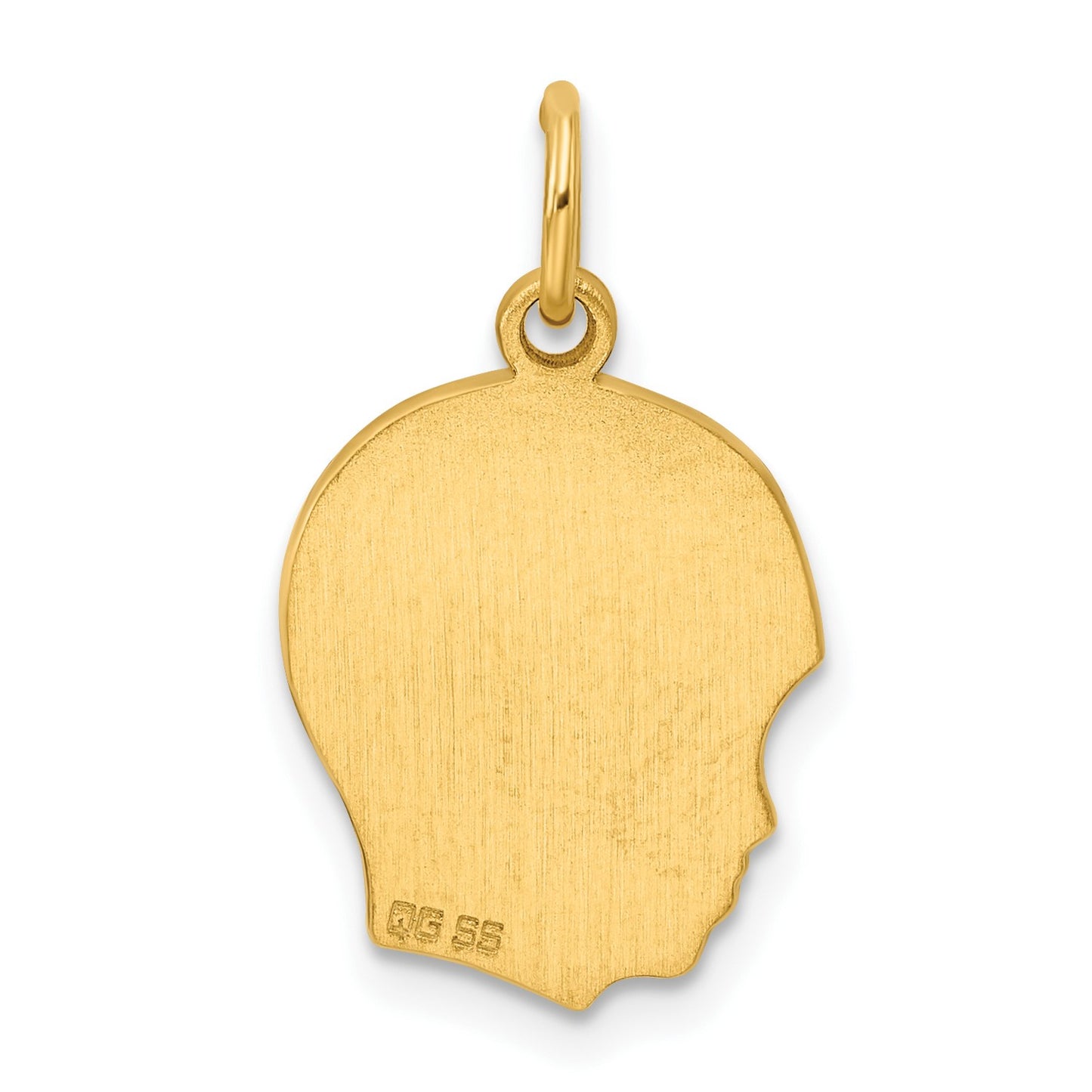 Sterling Silver GP Engravable Boy Polished Disc Charm