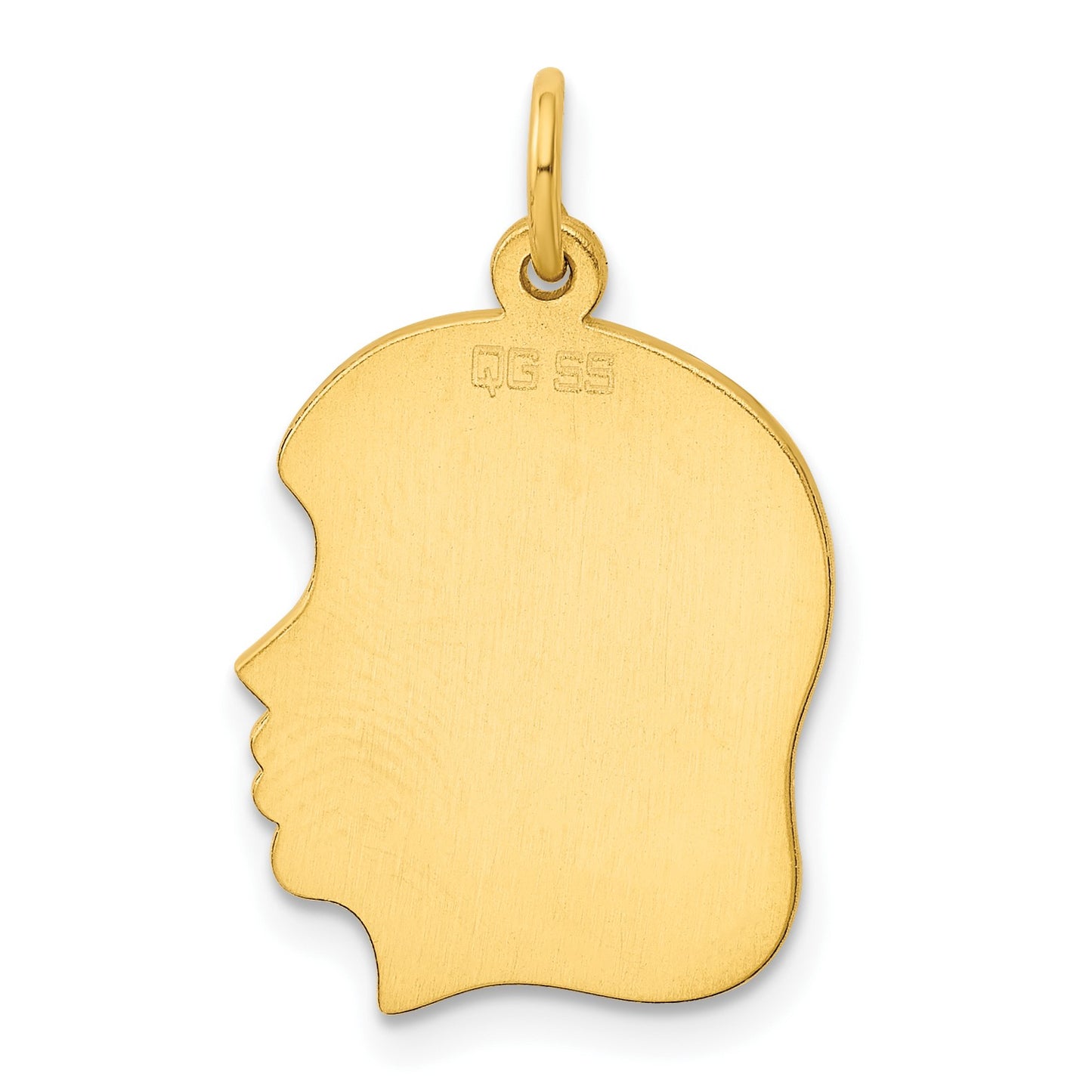 Sterling Silver GP Engravable Girl Polished Disc Charm