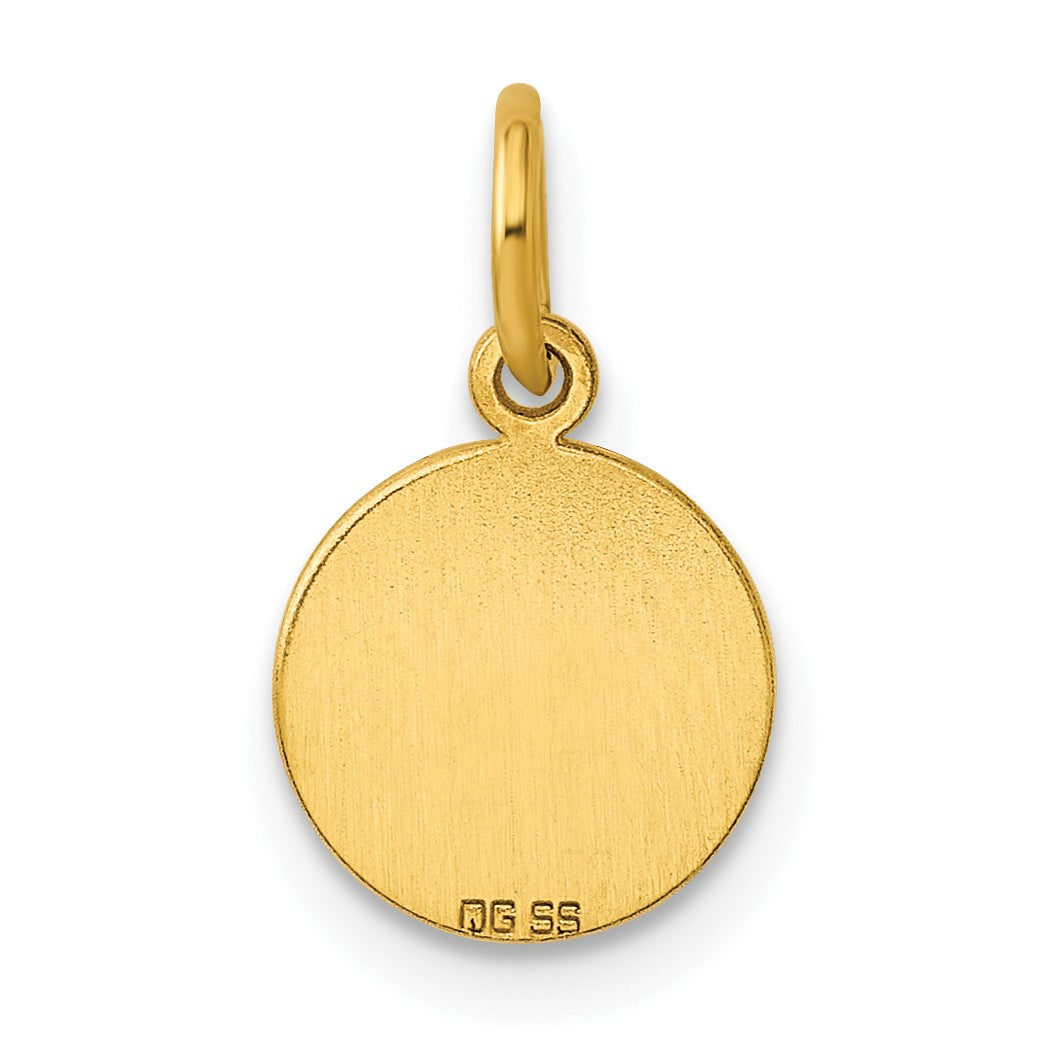 Sterling Silver GP Engraveable Round Polished Disc Charm