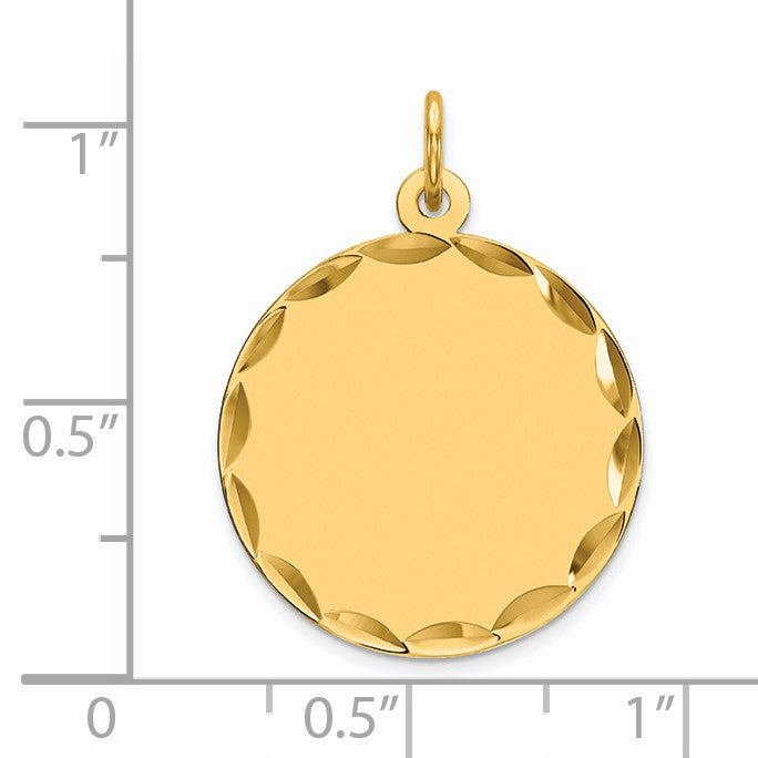 Sterling Silver GP Engraveable Round Polished Disc Charm