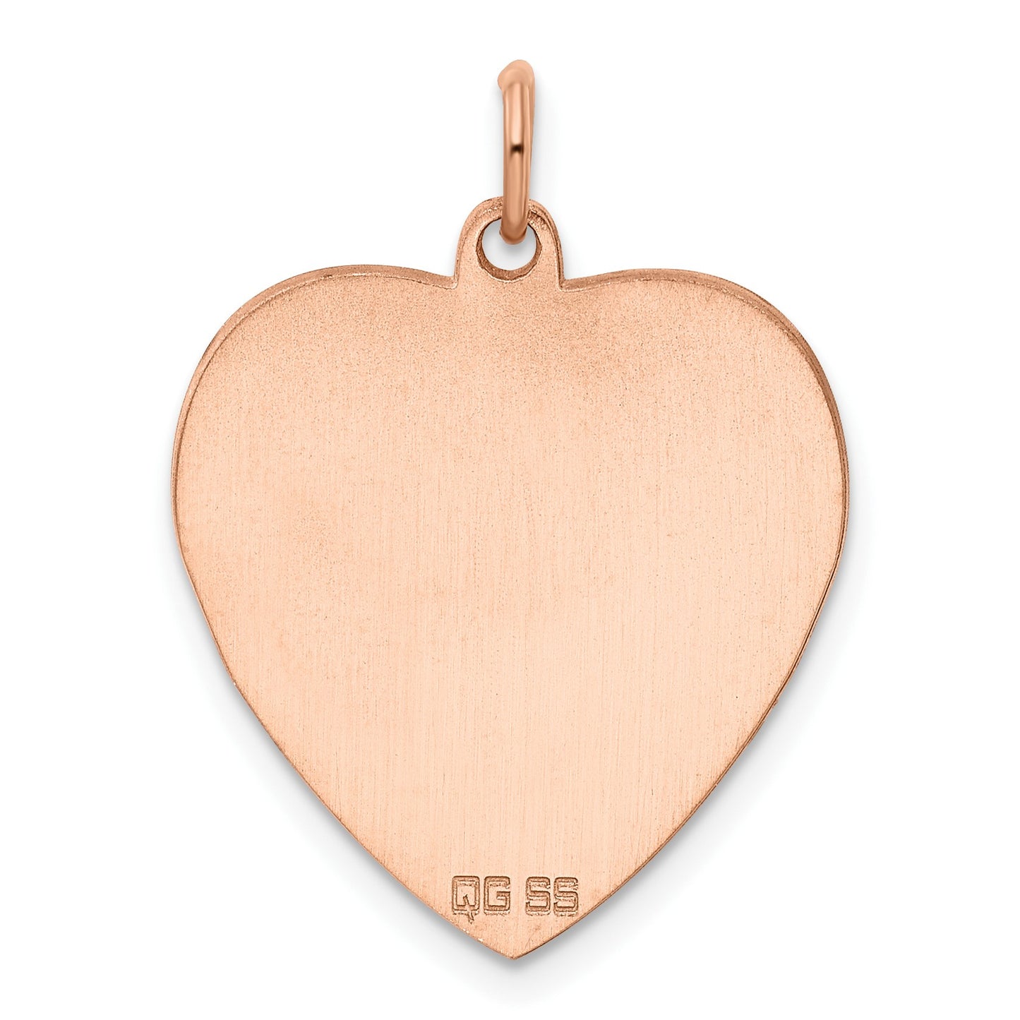 Sterling Silver RG Plated Engraveable Heart Polished Front/Satin Back Disc