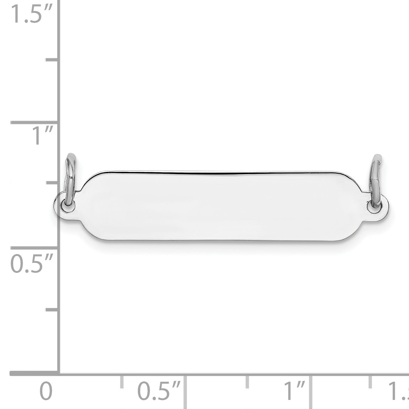 Sterling Silver Rh-plt Engravable Polished Front/Satin Back Plate