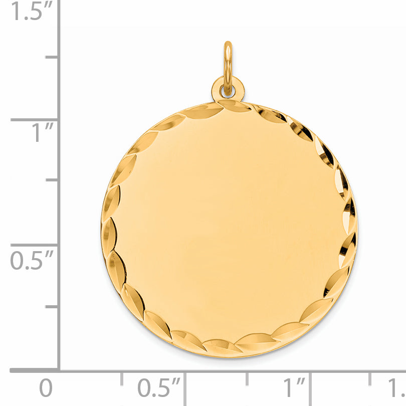 Sterling Silver GP Engraveable Round Polished Disc Charm
