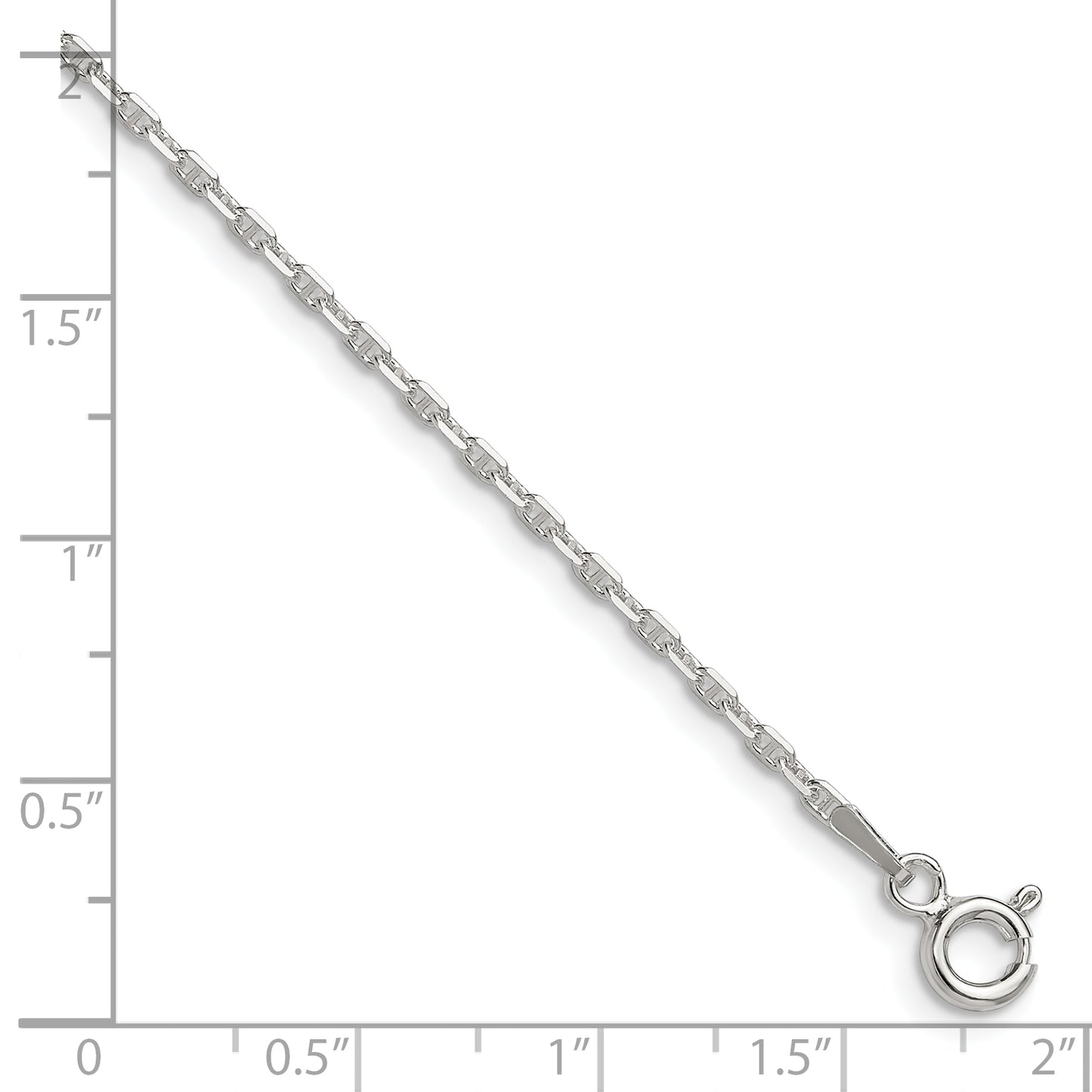 Sterling Silver Polished and D/C 1.75mm Mariner Link Chain