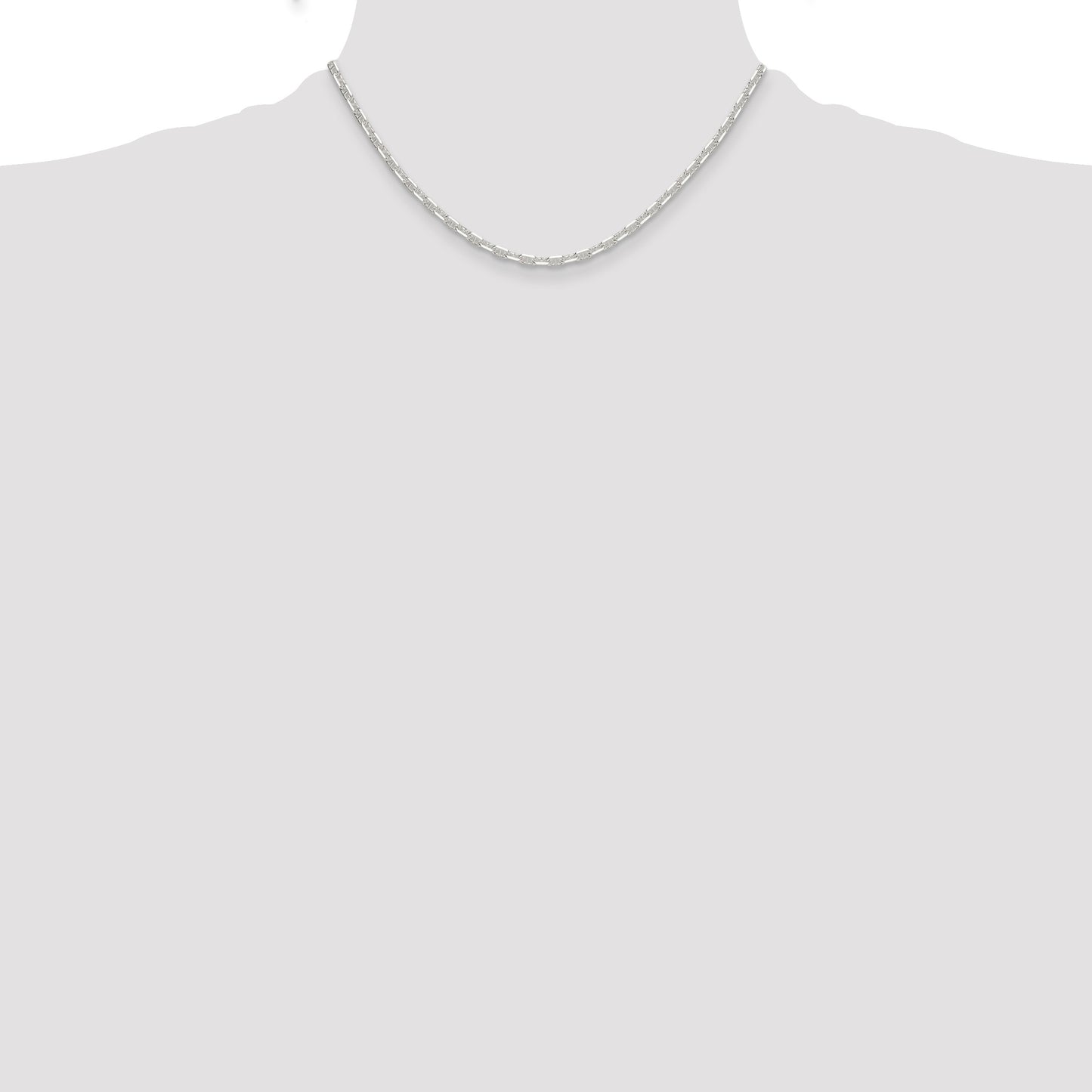 Sterling Silver Polished and D/C 3mm Mariner Link Chain