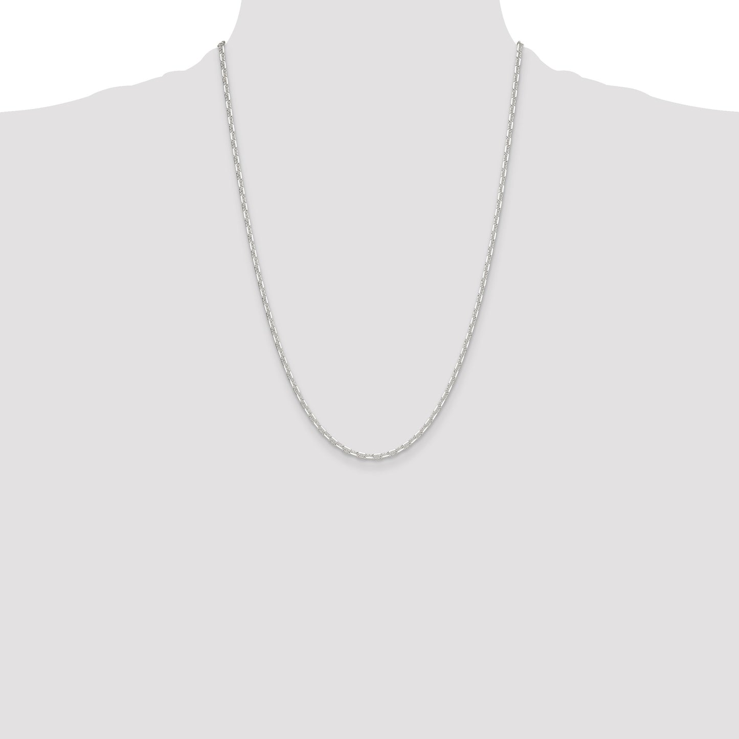 Sterling Silver Polished and D/C 3mm Mariner Link Chain