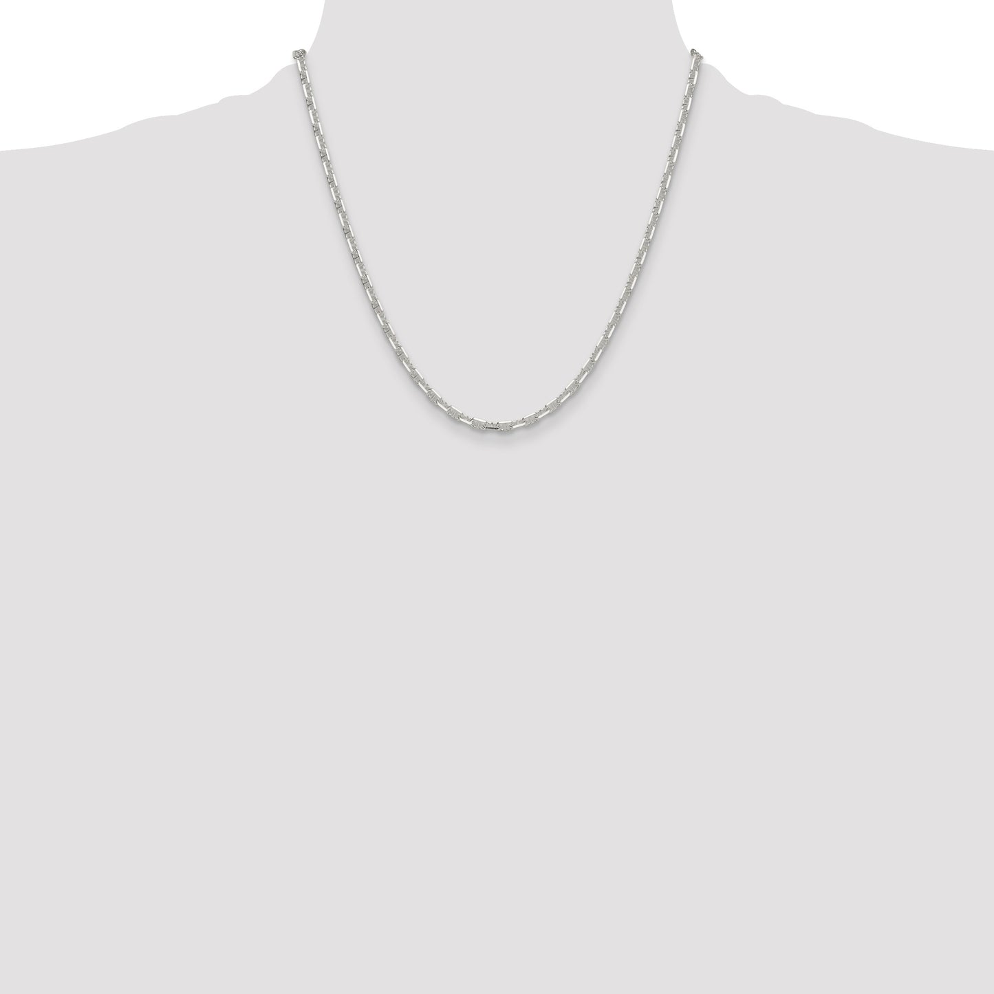 Sterling Silver Polished and D/C 3.75mm Mariner Link Chain