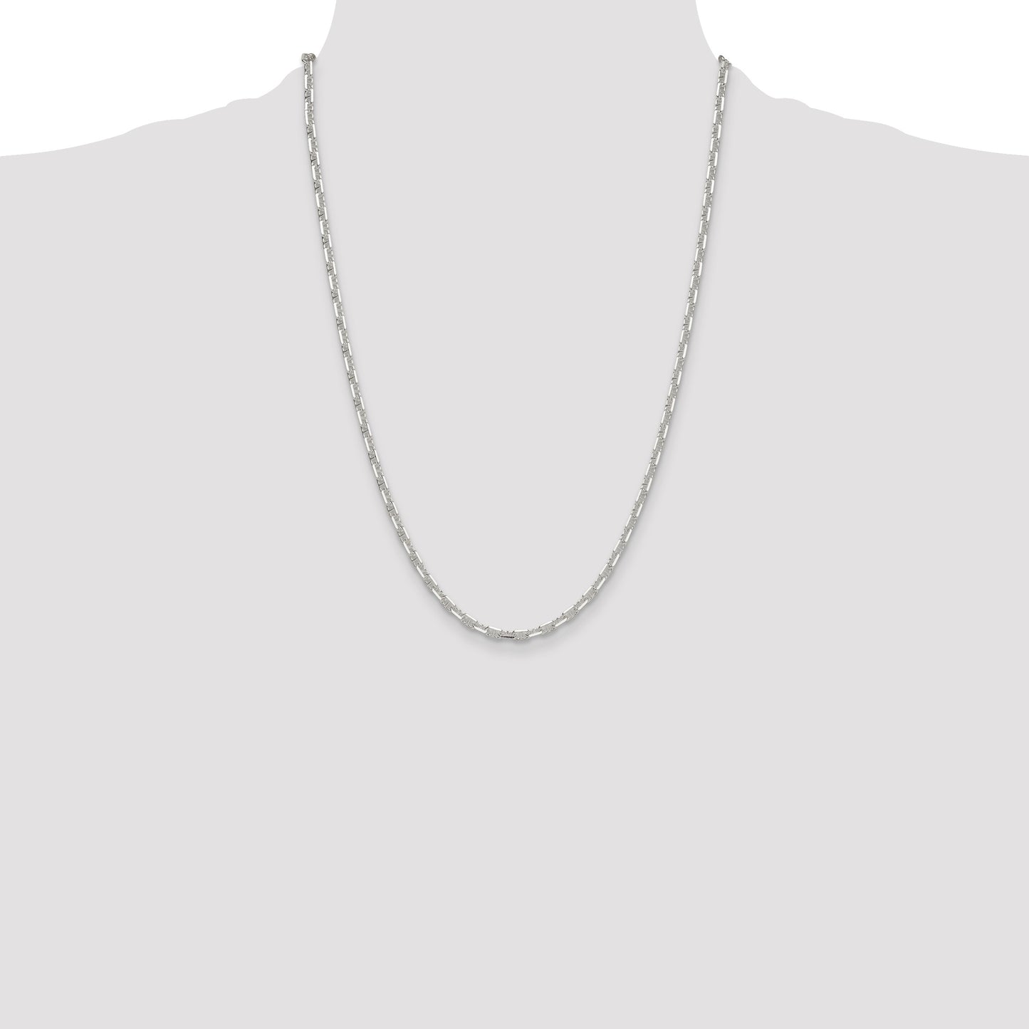 Sterling Silver Polished and D/C 3.75mm Mariner Link Chain