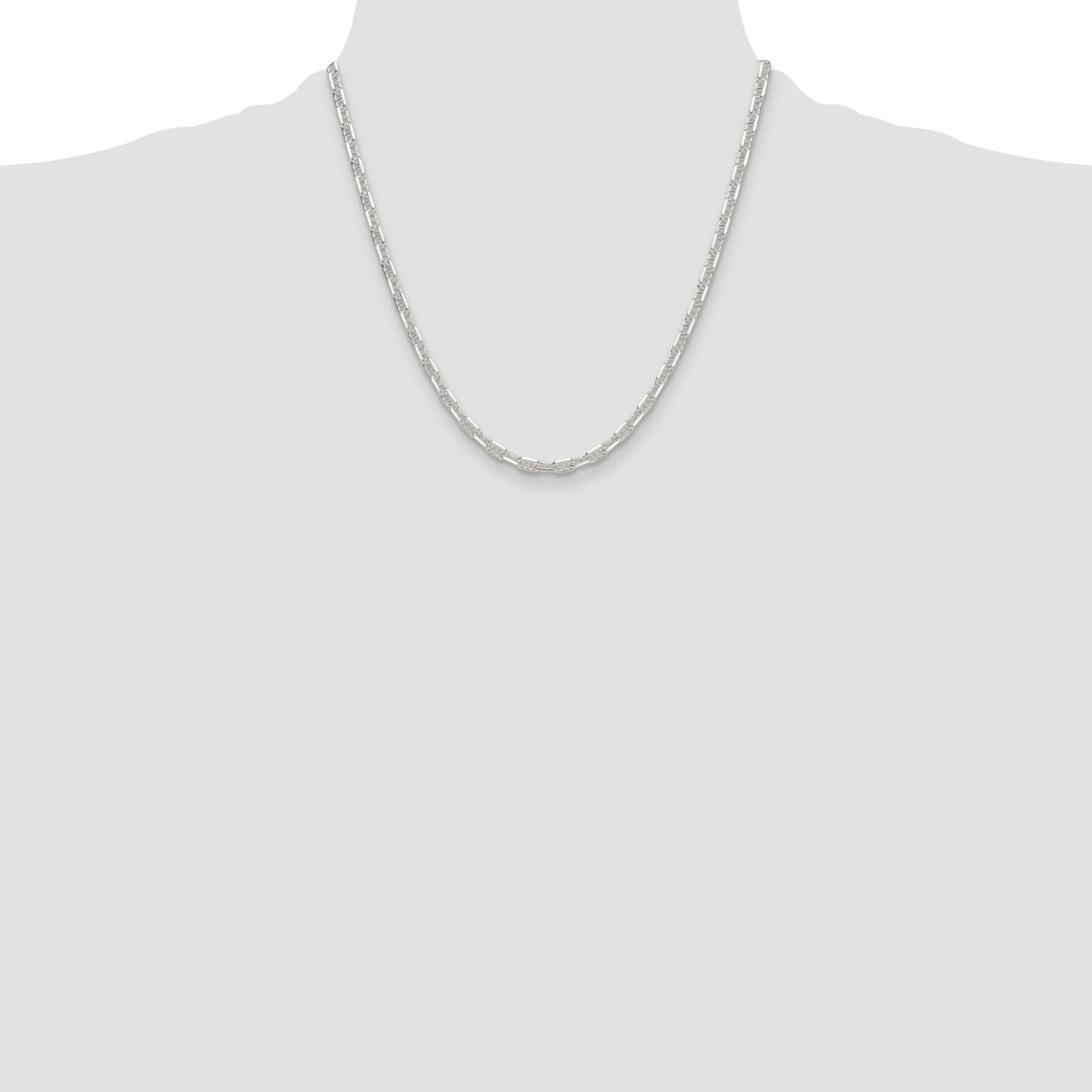 Sterling Silver Polished and D/C 4.75mm Mariner Link Chain