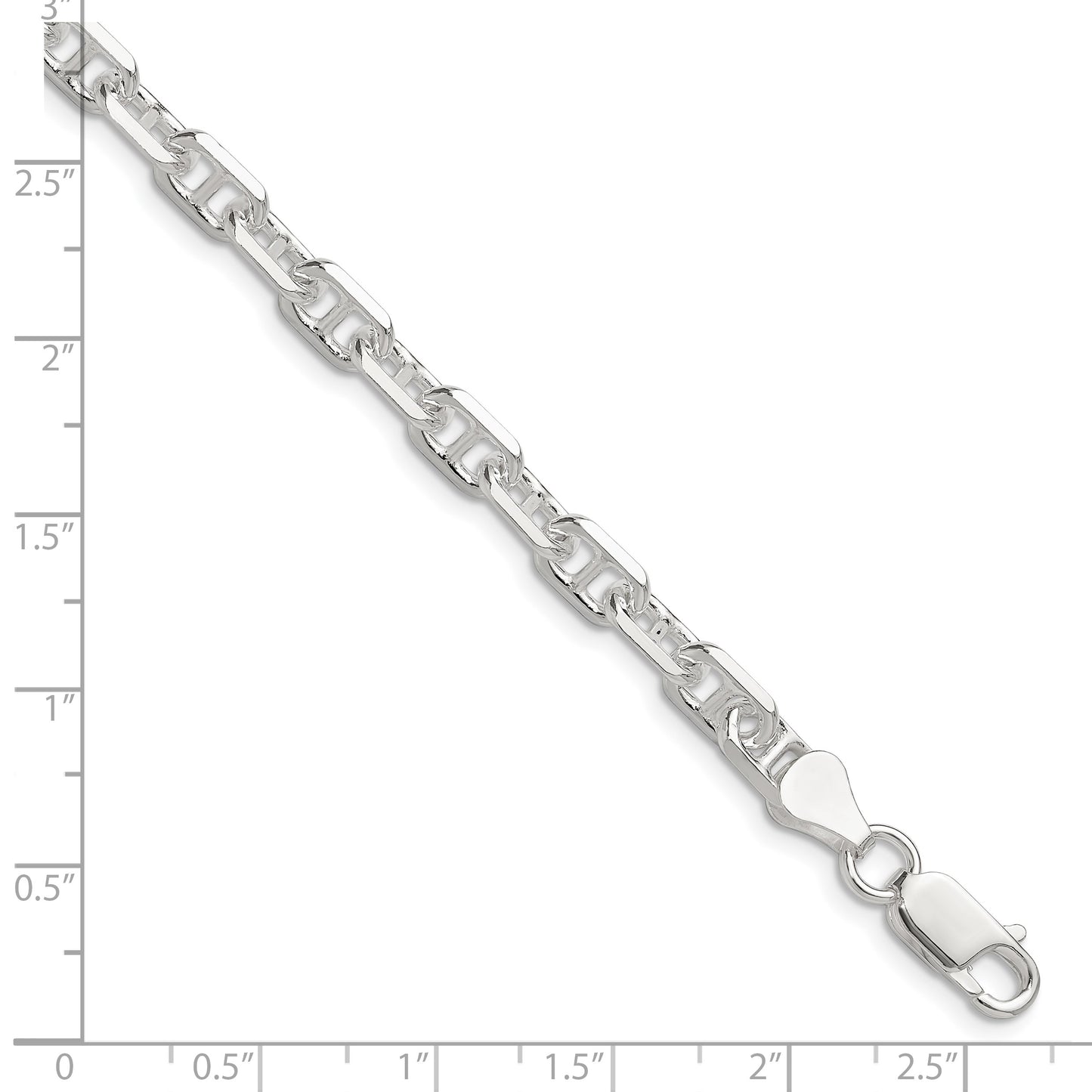 Sterling Silver Polished and D/C 5.5mm Mariner Link Chain