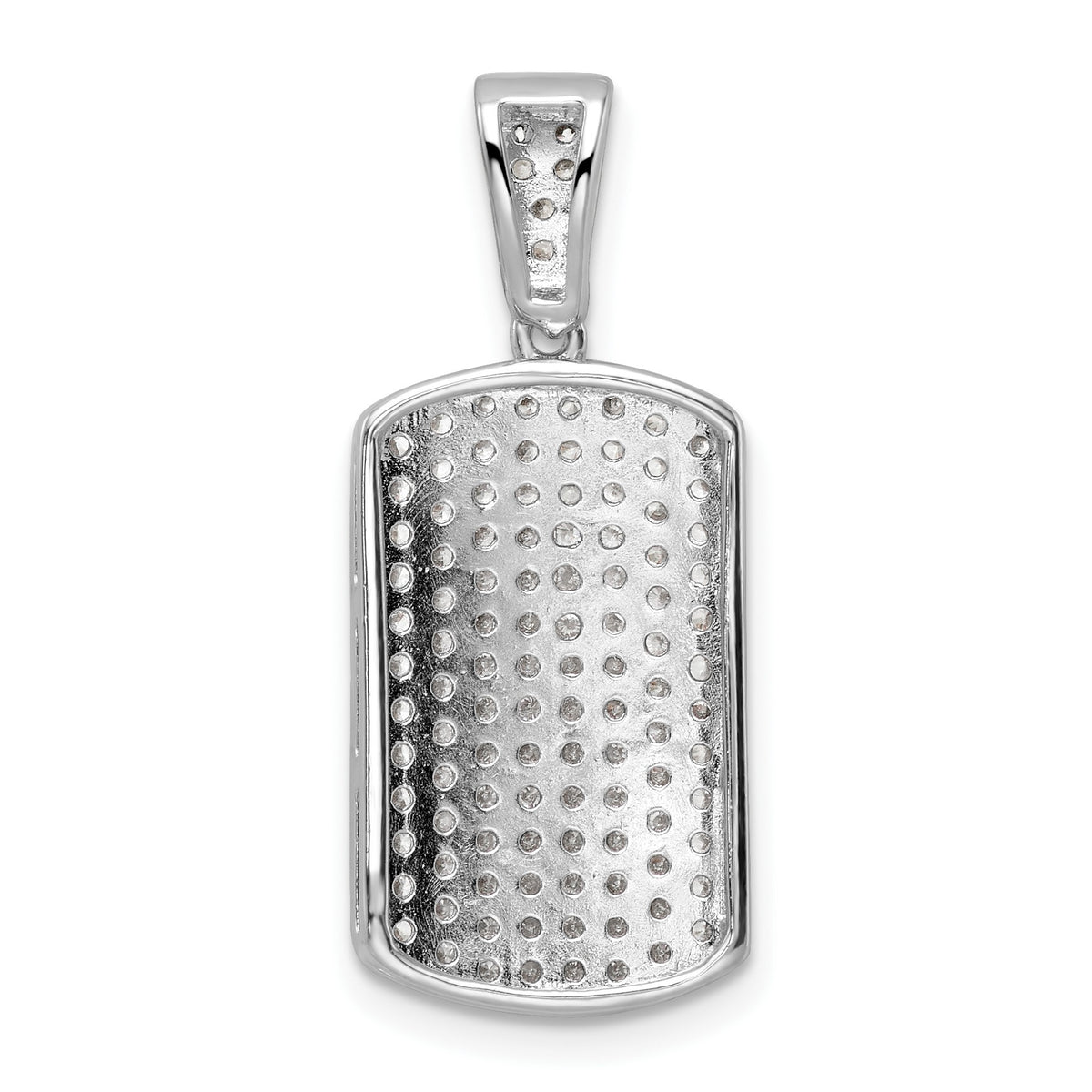 Sterling Silver Rhodium-plated Polished CZ Pendant