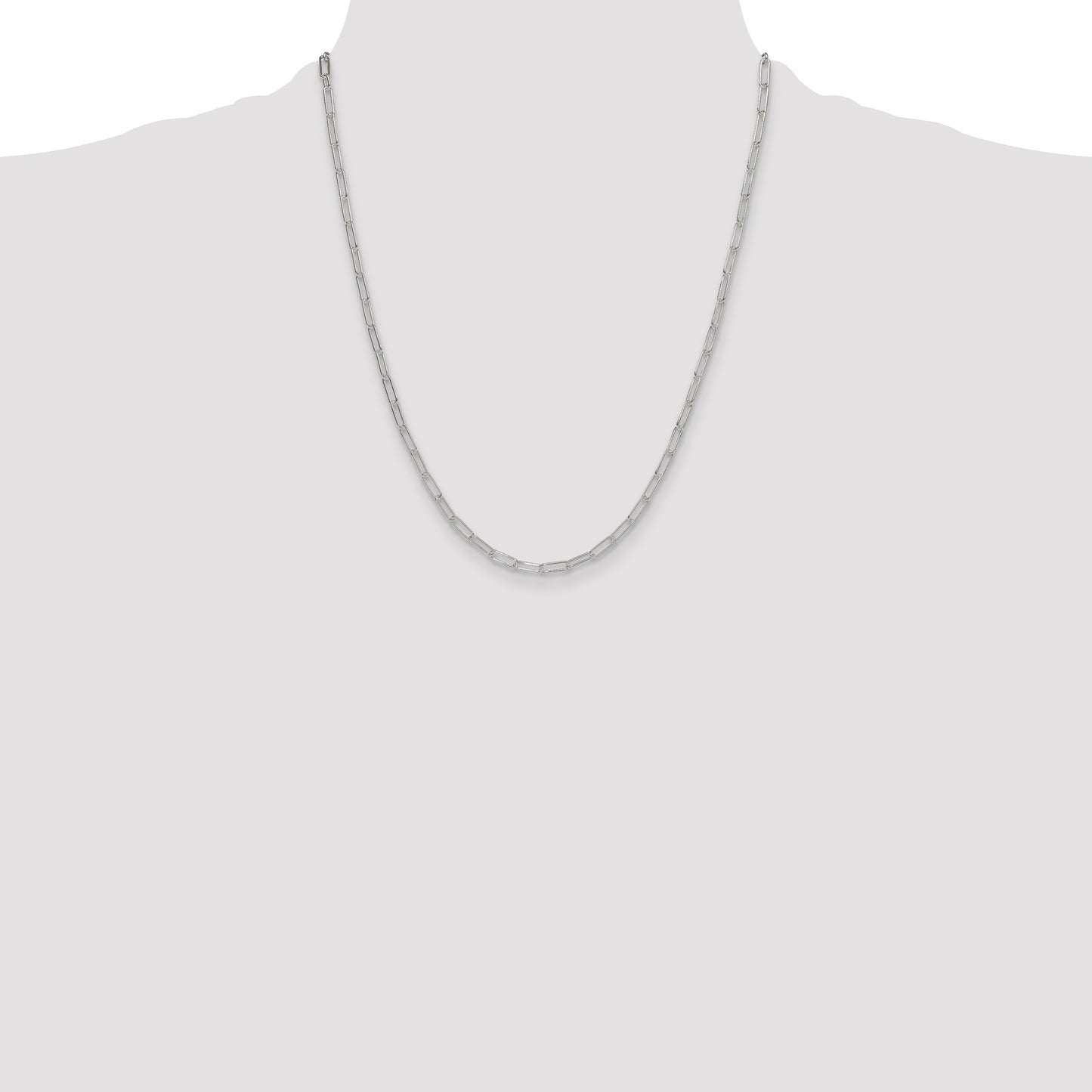 Sterling Silver Polished 3.15mm Paperclip Chain