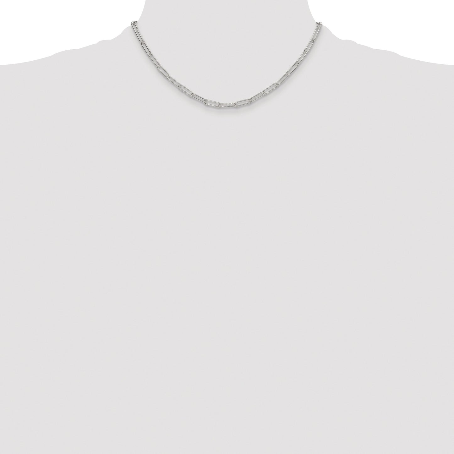 Sterling Silver Rhodium-plated Polished 3.5mm Paperclip Chain