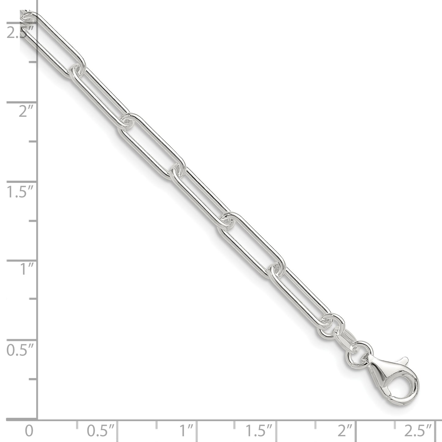 Sterling Silver Polished 4.5mm Paperclip Chain