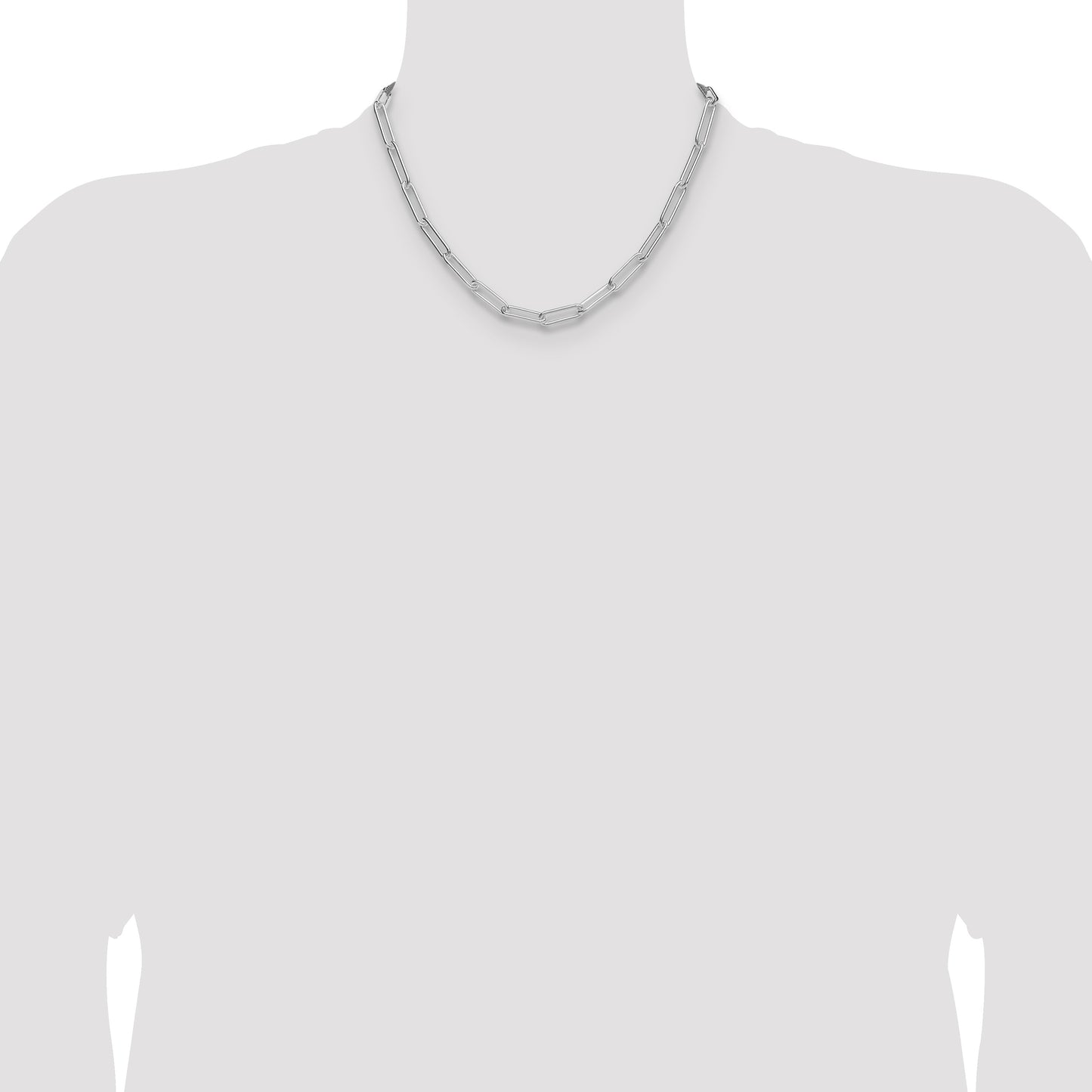 Sterling Silver Rhodium-plated Polished 5.5mm Paperclip Chain