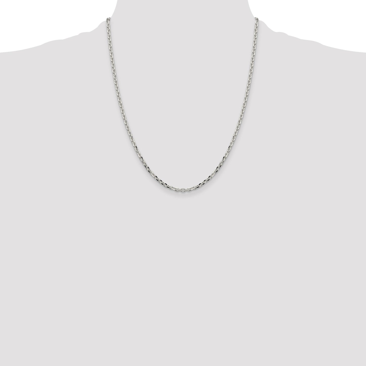 Sterling Silver 2.75mm Diamond-cut Forzantine Cable Chain