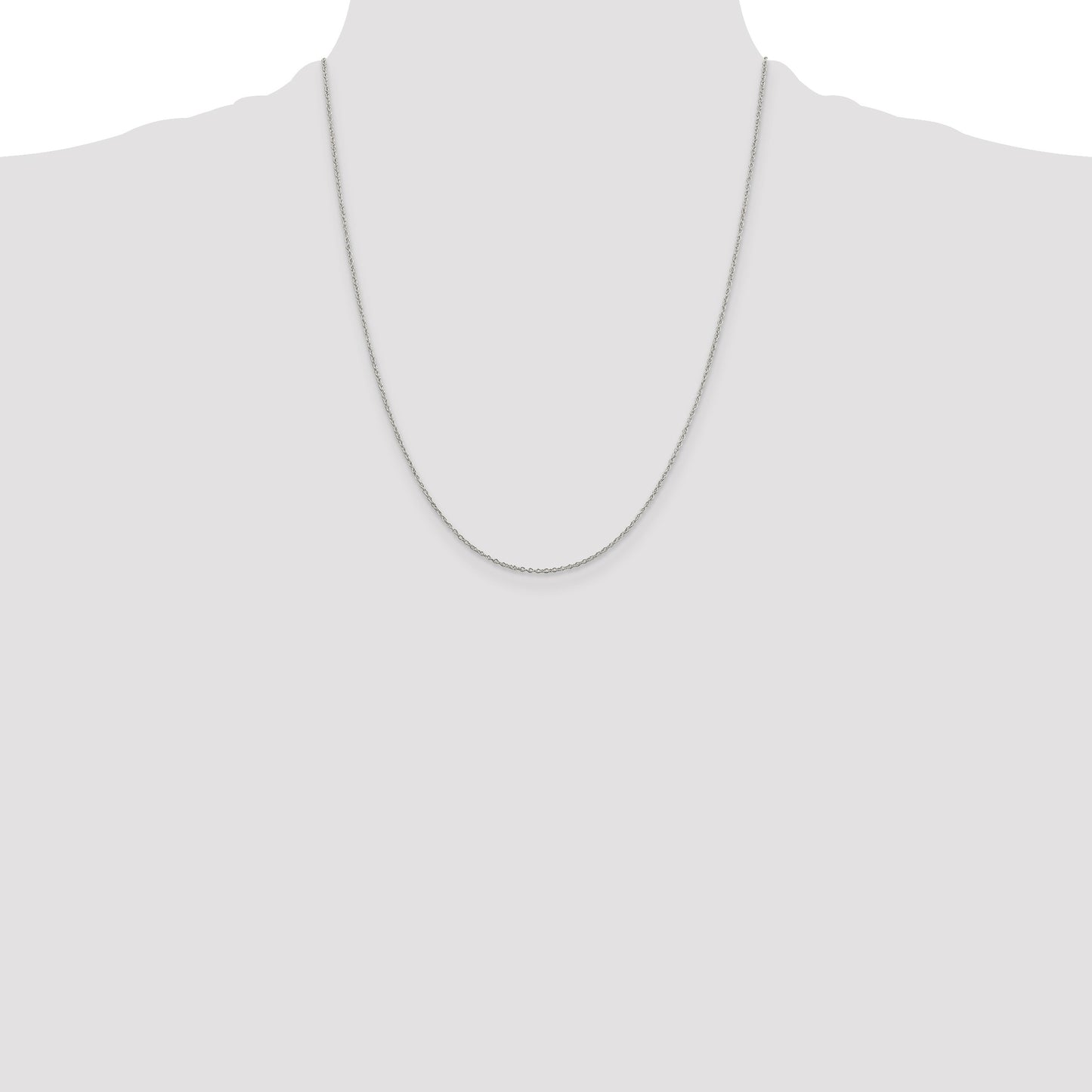 Sterling Silver 1.10mm Forzantine Cable Chain w/4in ext.