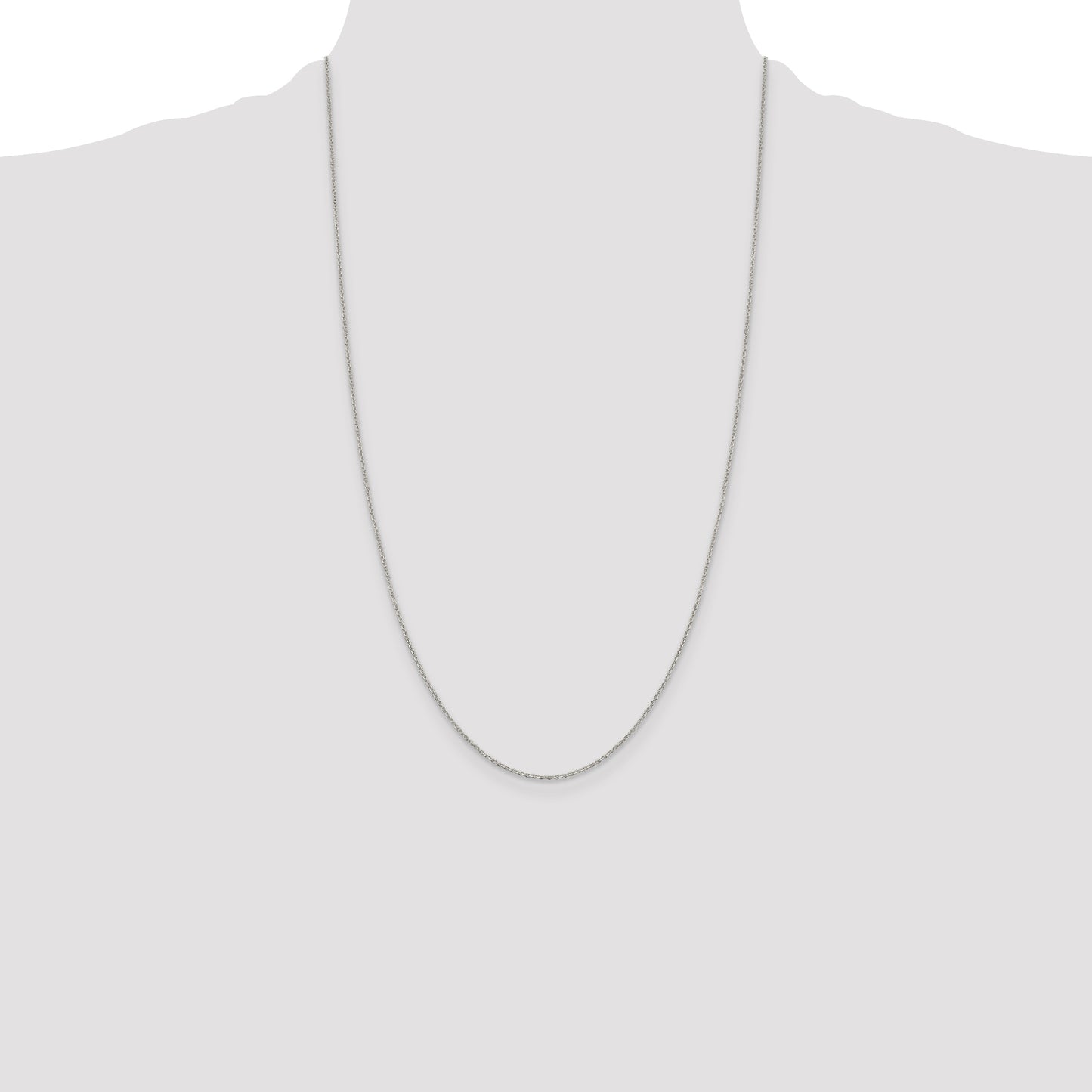 Sterling Silver 1.25mm Diamond-cut Forzantine Cable Chain