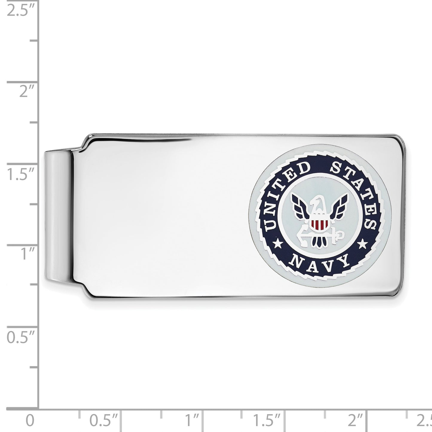 Sterling Silver Rhodium-plated U.S. Navy Money Clip