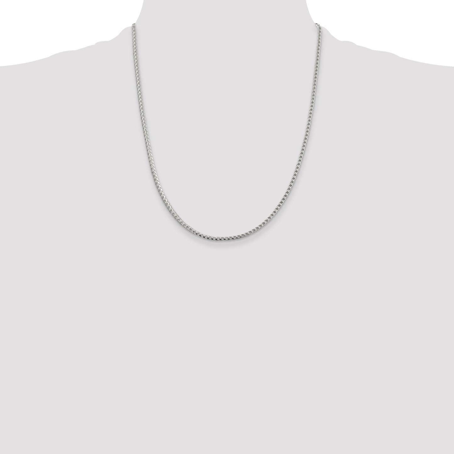 Sterling Silver 2.55mm D/C Square Franco Chain
