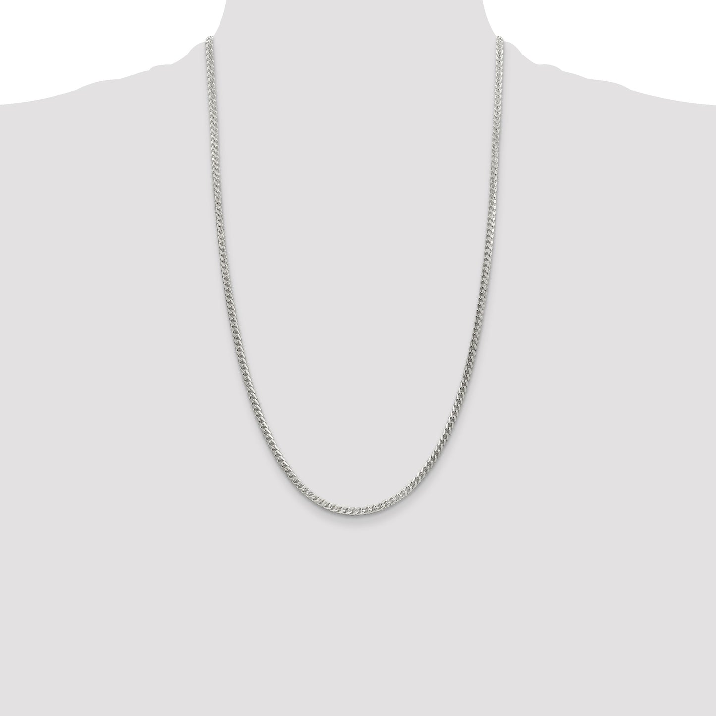 Sterling Silver 3mm D/C Square Franco Chain