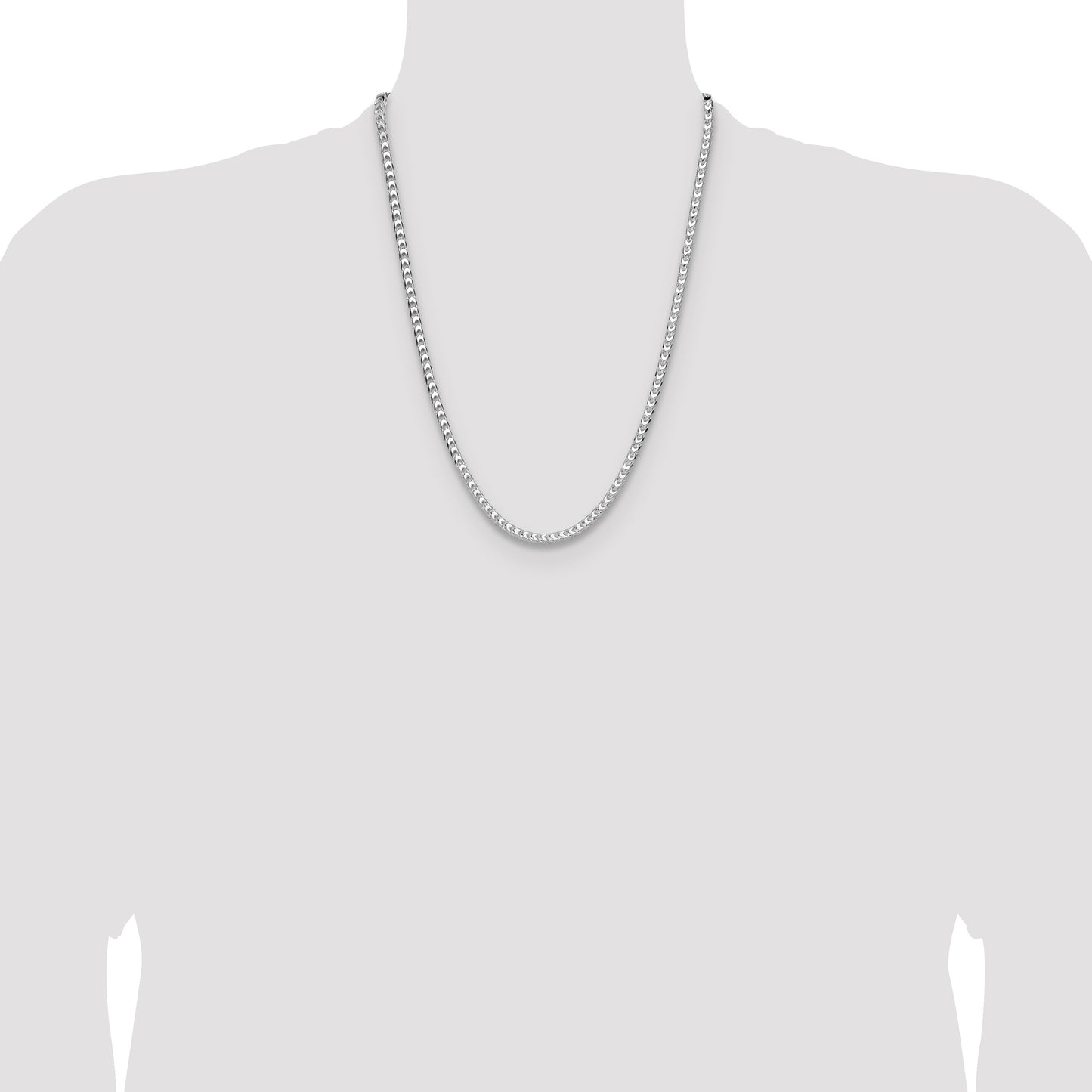 Sterling Silver 4mm D/C Square Franco Chain