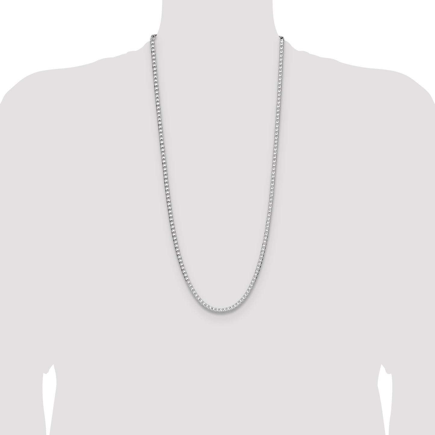 Sterling Silver 4mm D/C Square Franco Chain