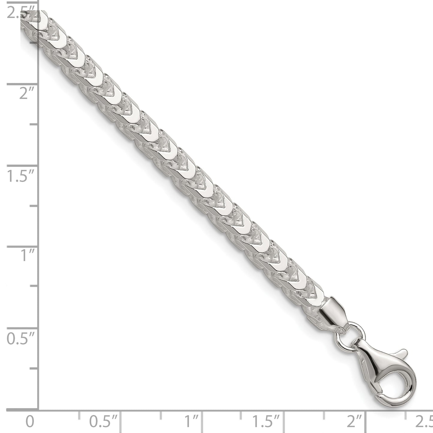 Sterling Silver 4mm D/C Square Franco Chain