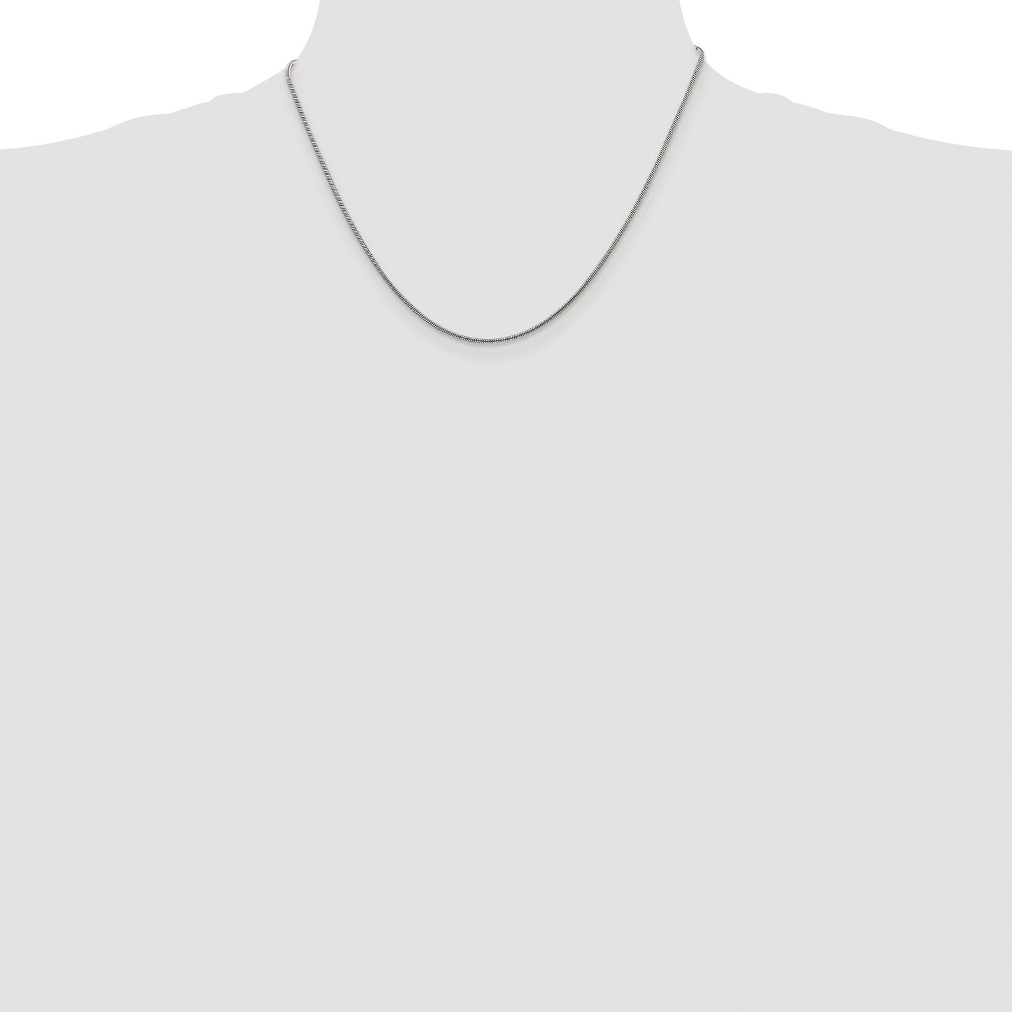 Sterling Silver Rhodium-plated 1.2mm Snake Chain