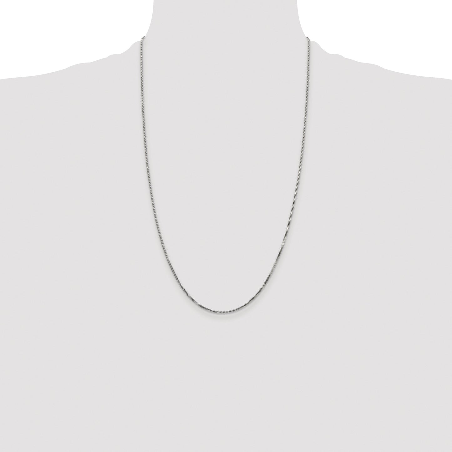 Sterling Silver Rhodium-plated 1.2mm Snake Chain