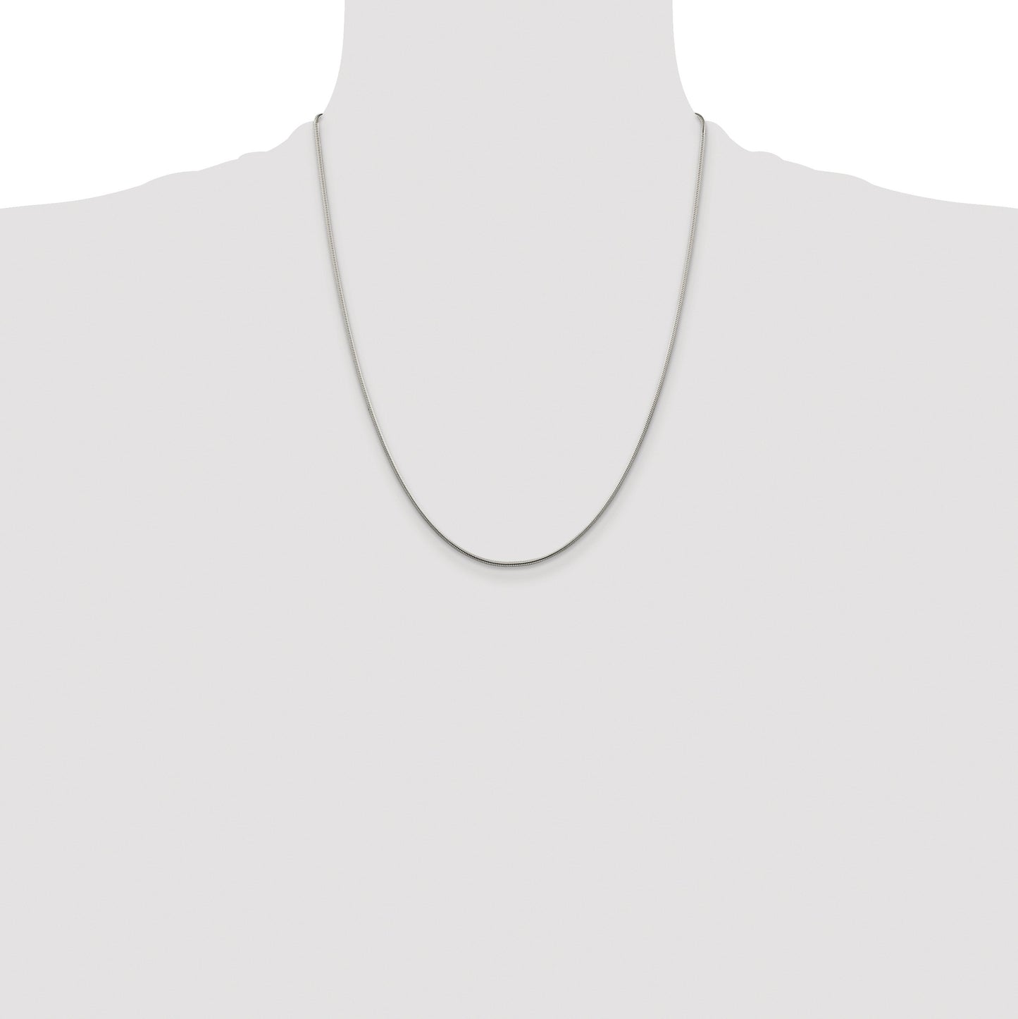 Sterling Silver Rhodium-plated 1.25mm Snake Chain