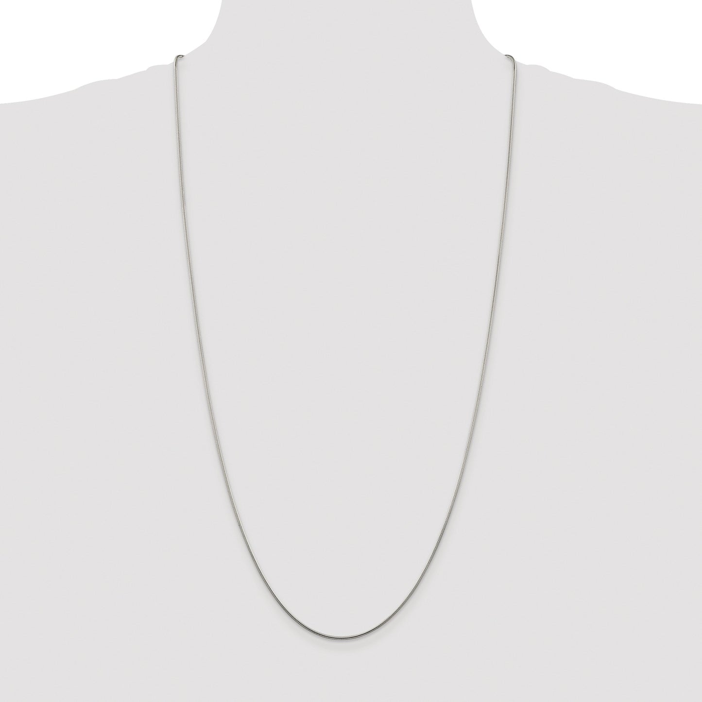 Sterling Silver Rhodium-plated 1.25mm Snake Chain