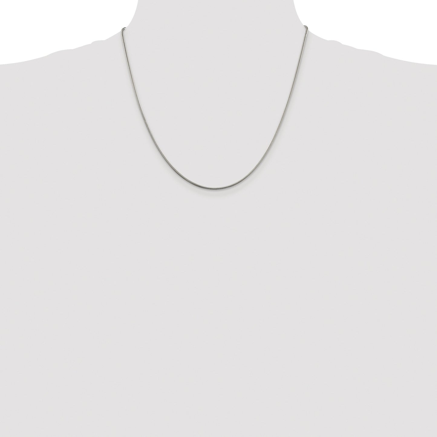 Sterling Silver Rhodium-plated 1.5mm Snake Chain