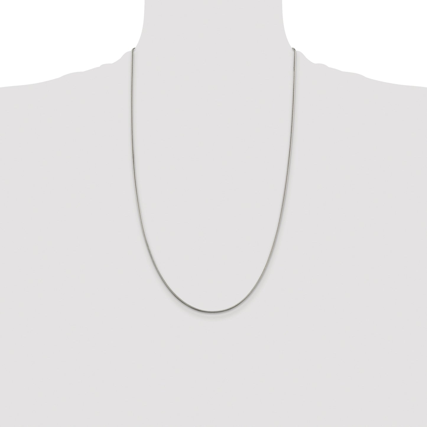 Sterling Silver Rhodium-plated 1.5mm Snake Chain