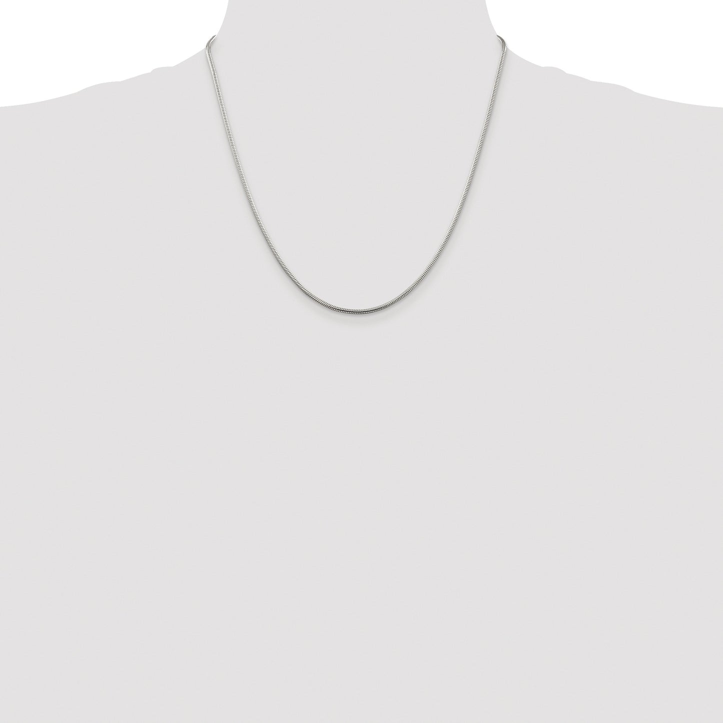 Sterling Silver Rhodium-plated 1.75mm Snake Chain