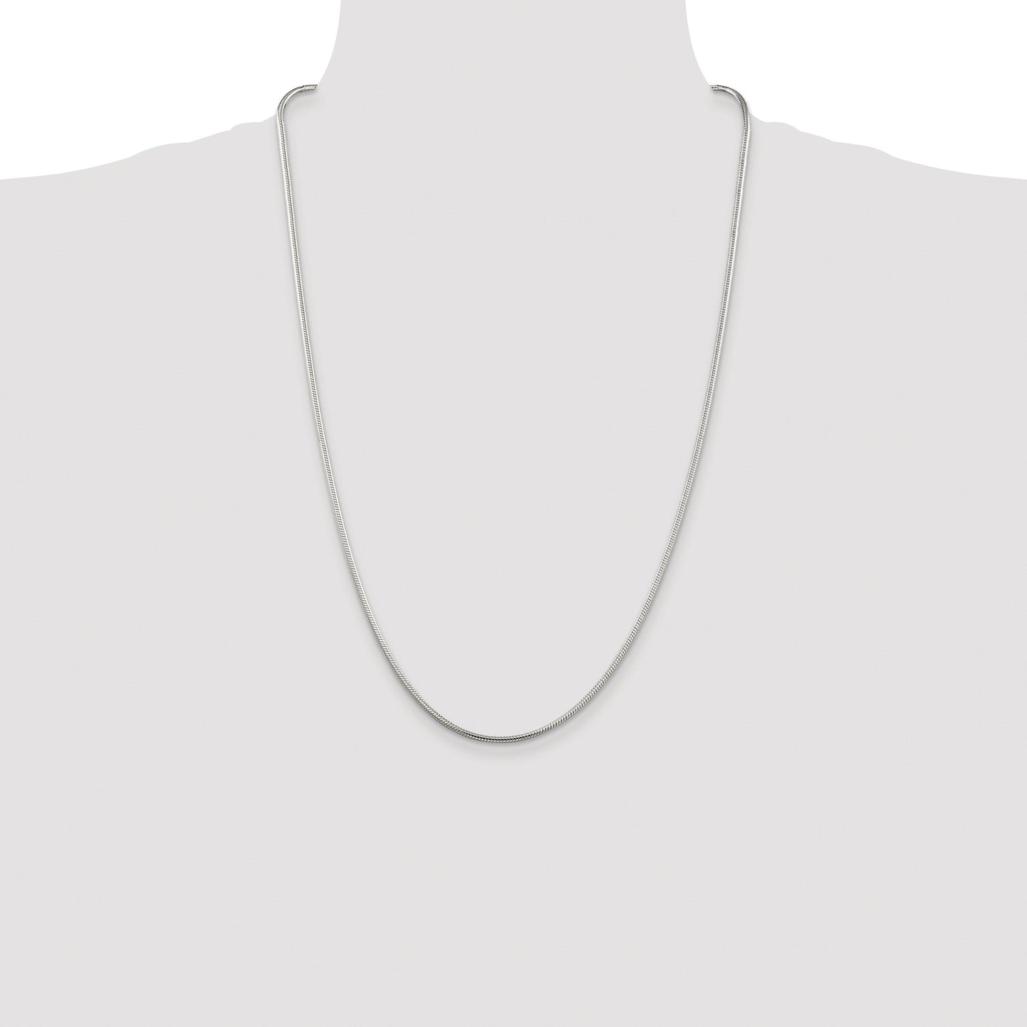 Sterling Silver Rhodium-plated 2mm Snake Chain