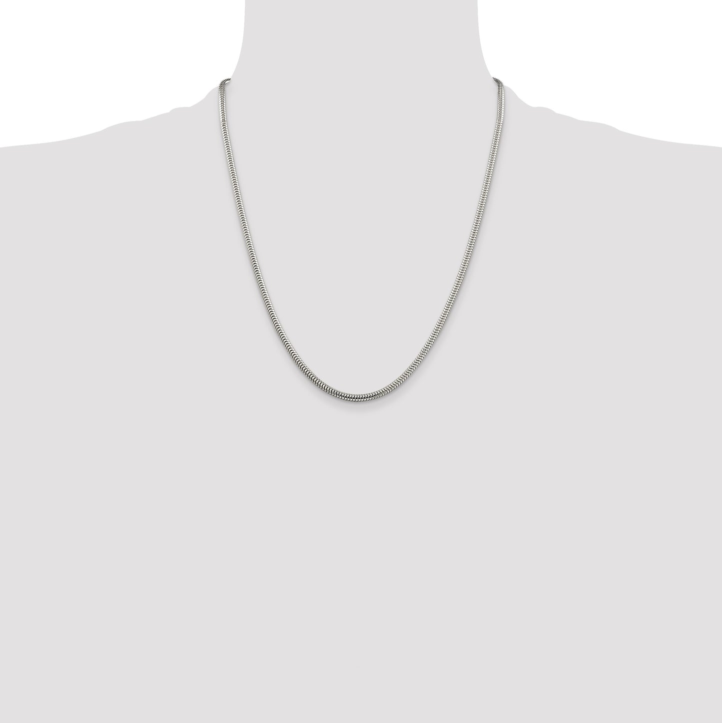 Sterling Silver 3mm Round Snake Chain