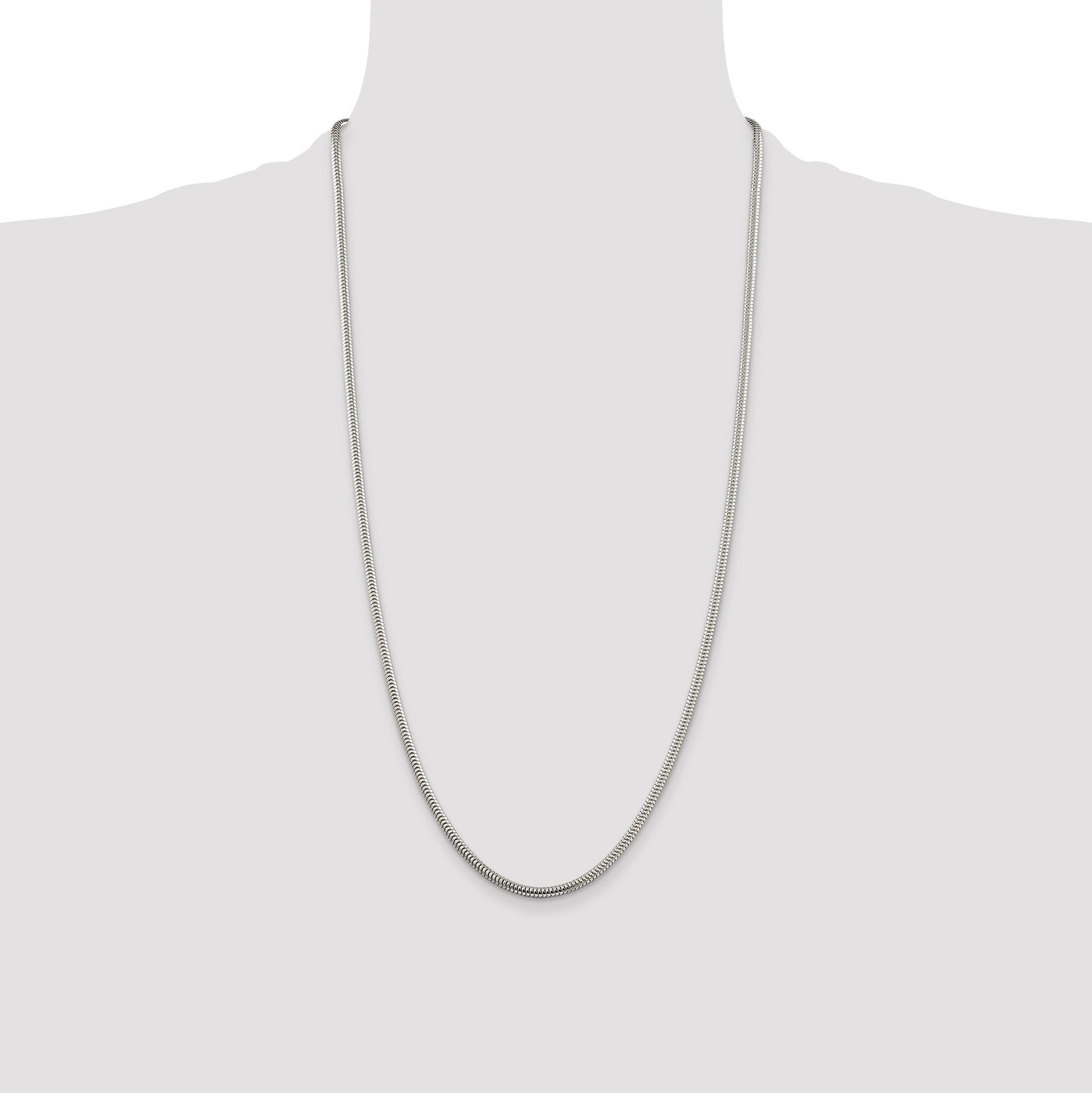 Sterling Silver 3mm Round Snake Chain