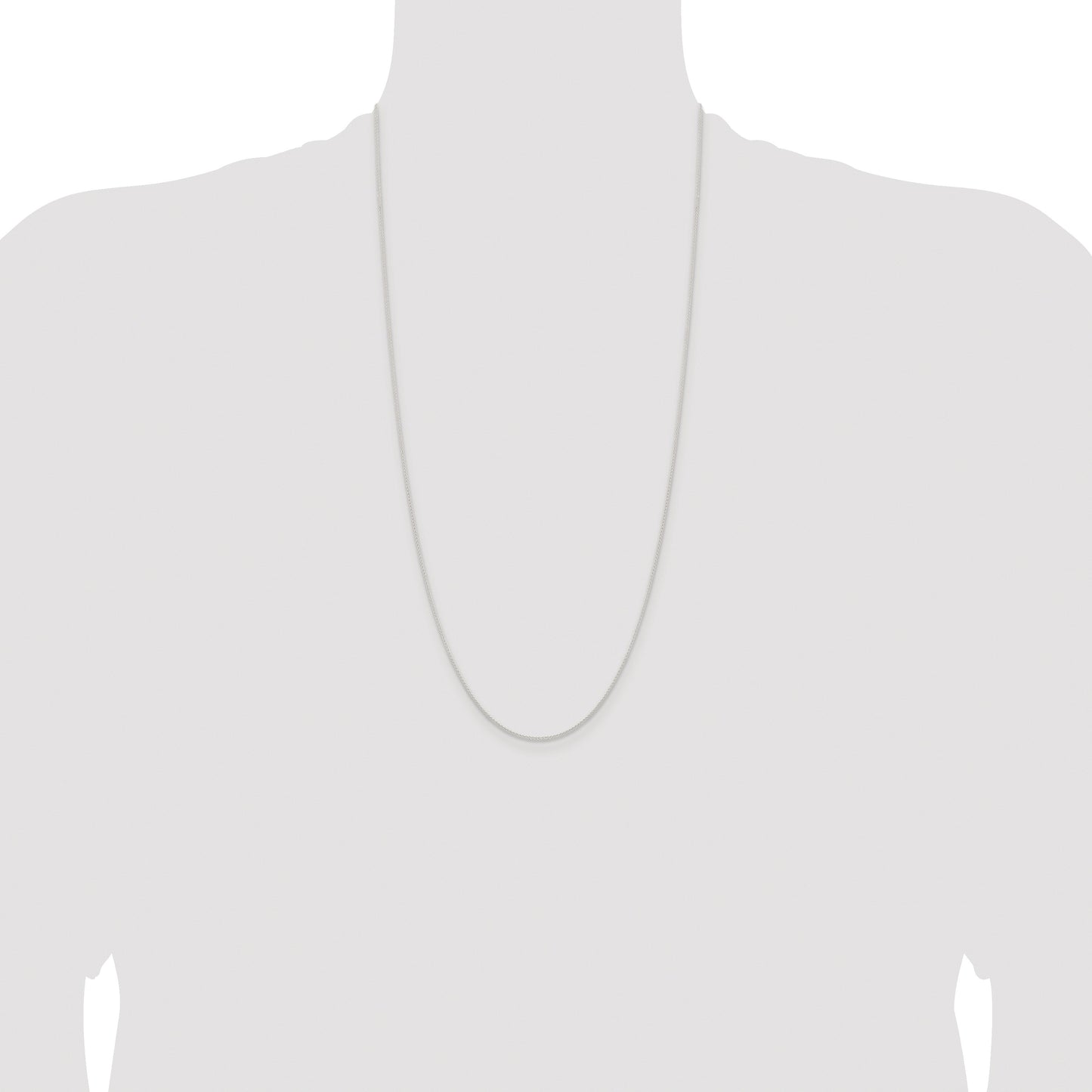 Sterling Silver Rhodium-plated 1mm Round Spiga Chain