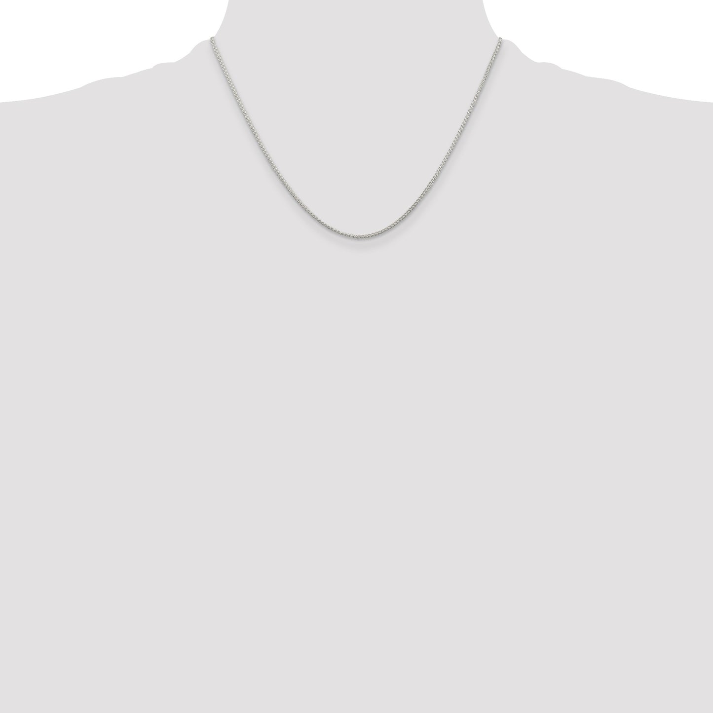 Sterling Silver Rhodium-plated 1.25mm Round Spiga Chain