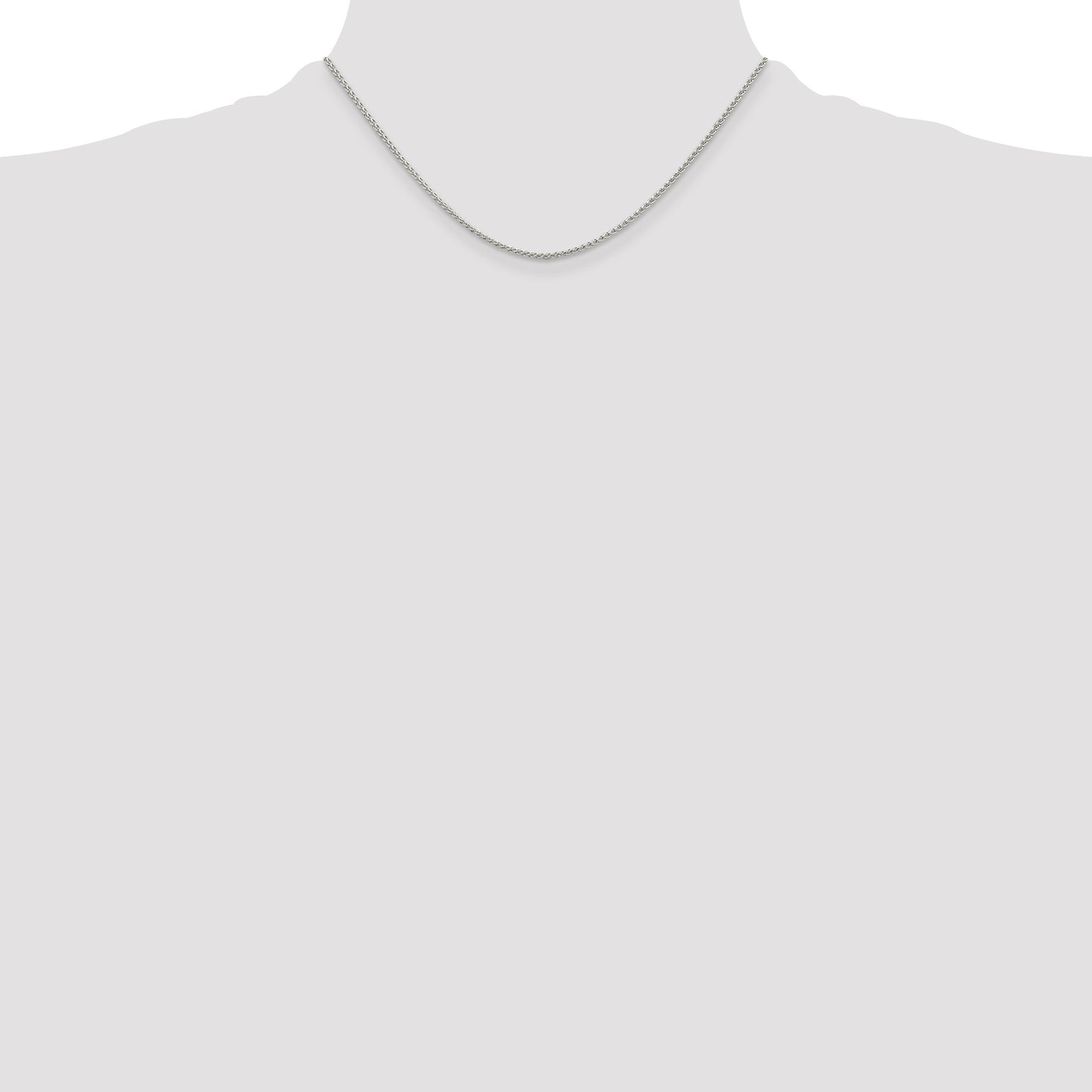 Sterling Silver Rhodium-plated 1.5mm Round Spiga Chain