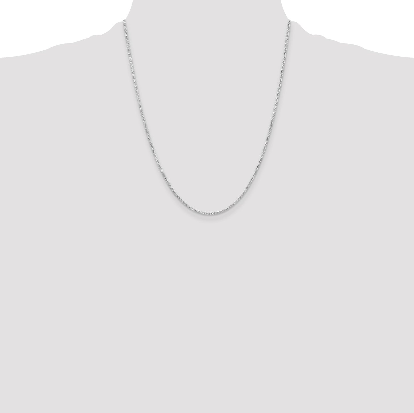 Sterling Silver Rhodium-plated 1.6mm Round Spiga Chain