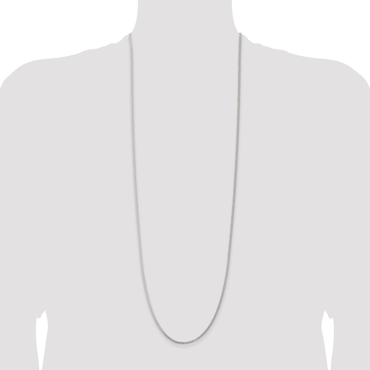 Sterling Silver Rhodium-plated 1.75mm Round Spiga Chain