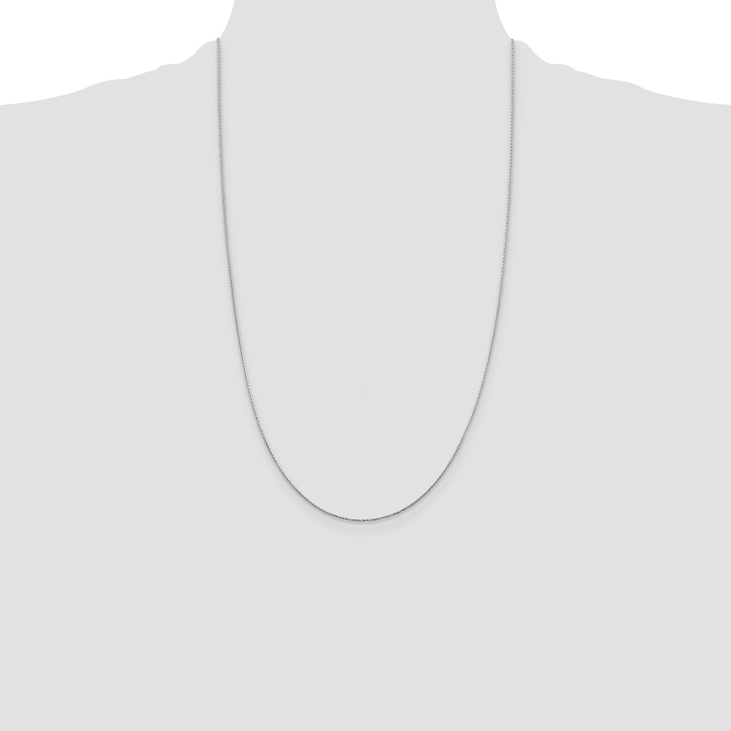 Sterling Silver .85mm Diamond-cut Round Spiga Chain