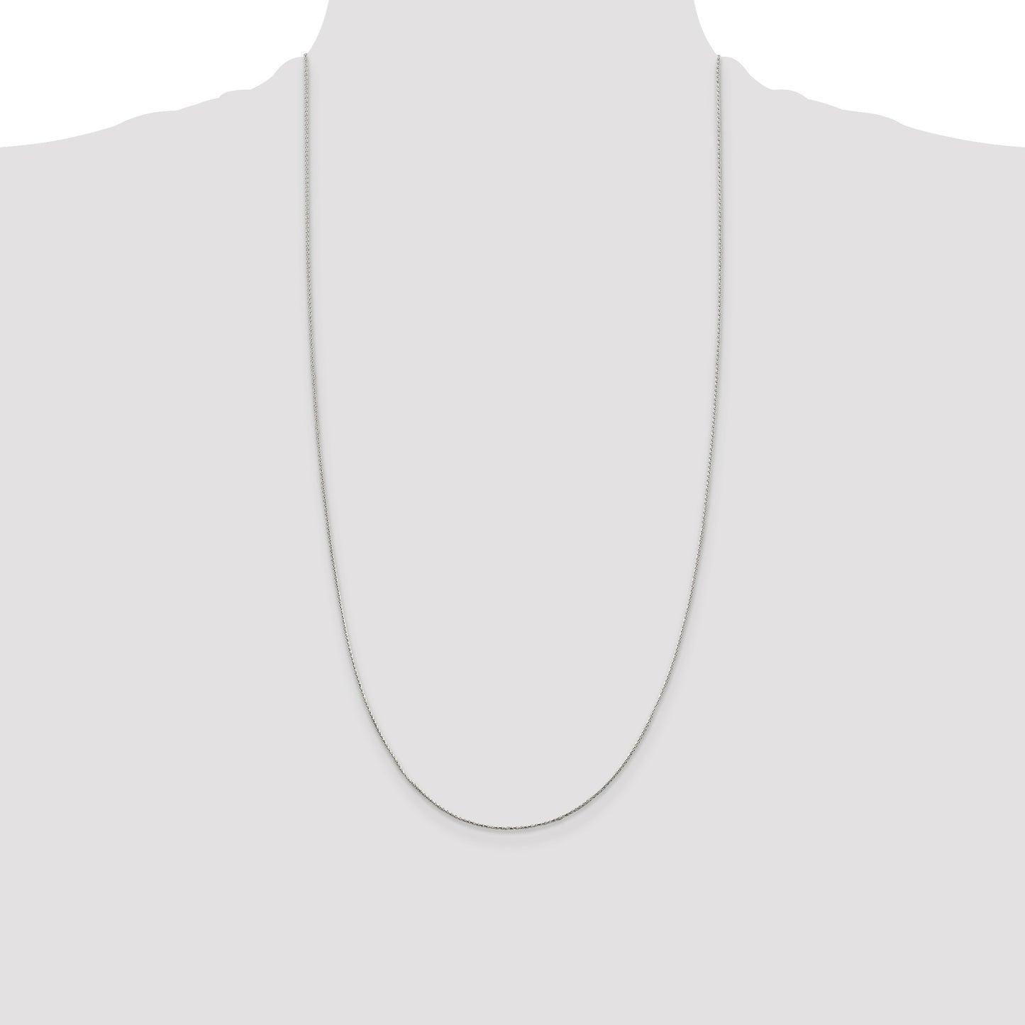 Sterling Silver .85mm Diamond-cut Round Spiga Chain