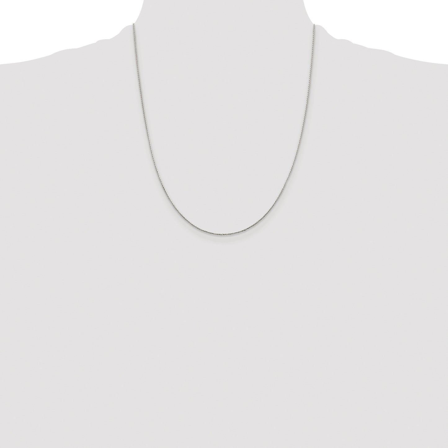 Sterling Silver Rhodium-plated .85mm Diamond-cut Round Spiga Chain