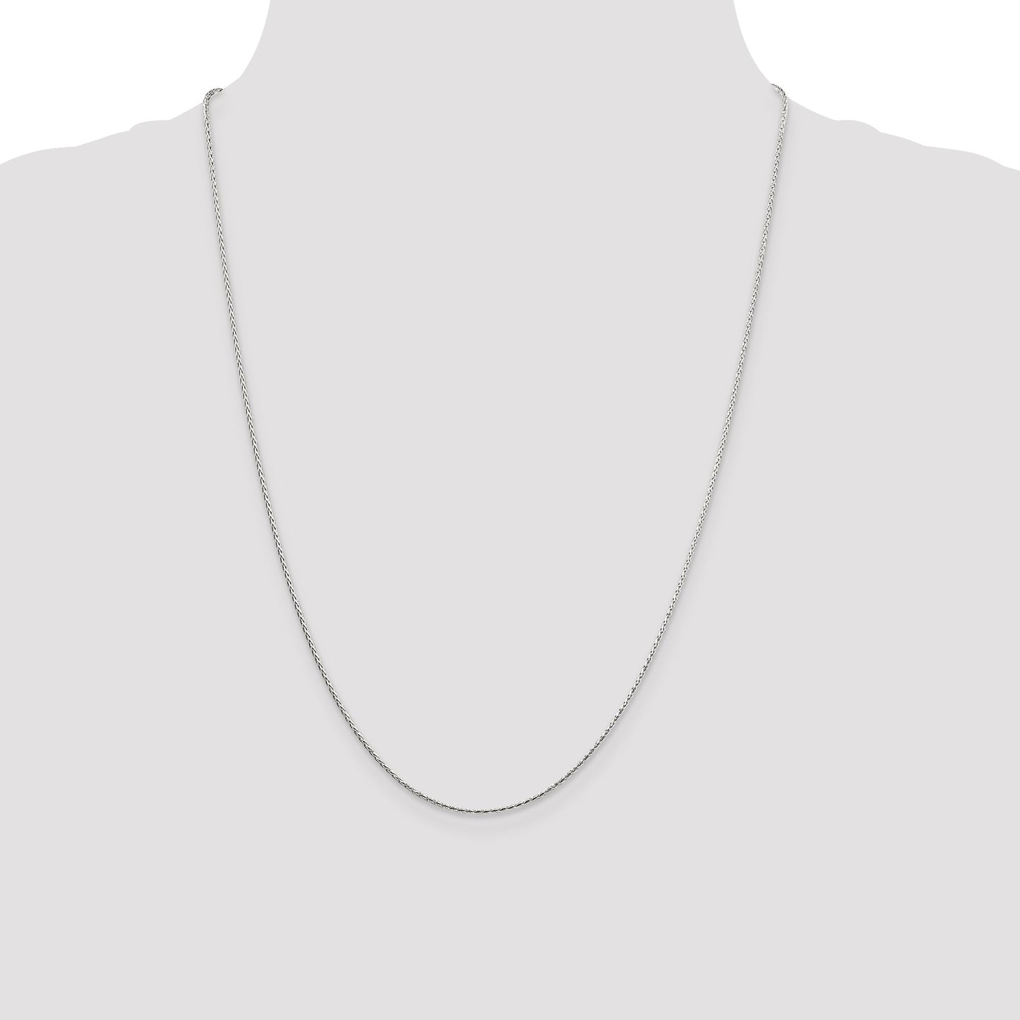 Sterling Silver 1.25mm Diamond-cut Round Spiga Chain