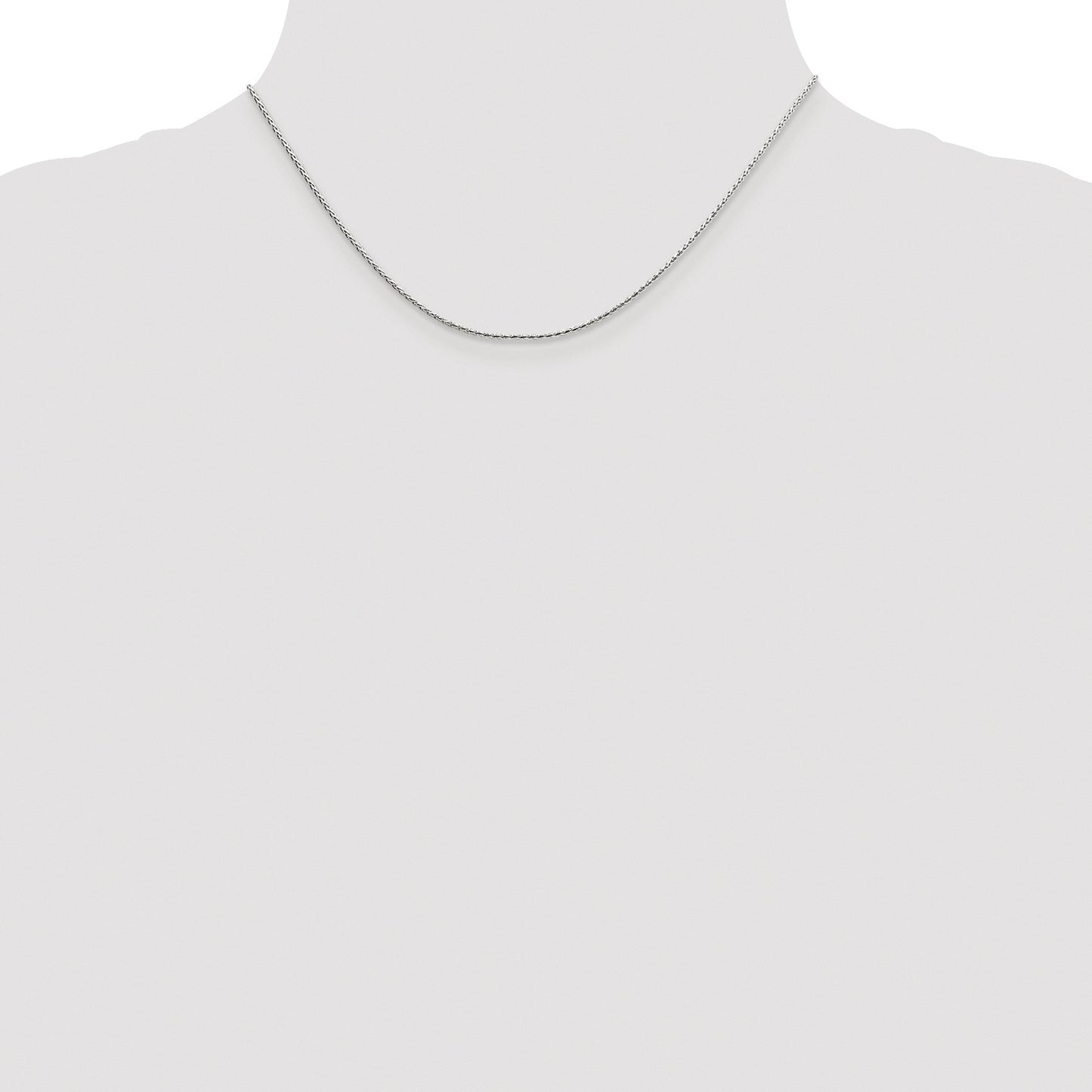 Sterling Silver Rhodium-plated 1.25mm Diamond-cut Round Spiga Chain