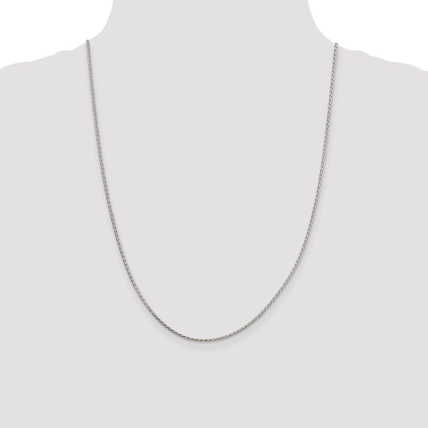 Sterling Silver 1.7mm Diamond-cut Round Spiga Chain